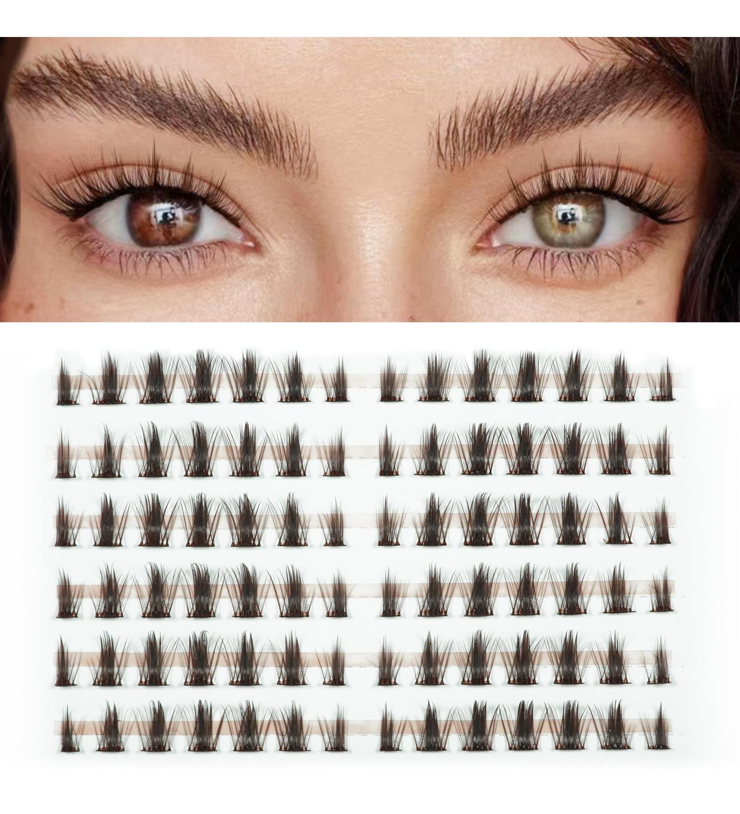 Shop Lankiz Manga Cluster Eyelashes - Brown Individual Lashes for DIY Eyelash Extensions | Natural Manga-Style Fake Lashes - Buy Online on GoSupps.com