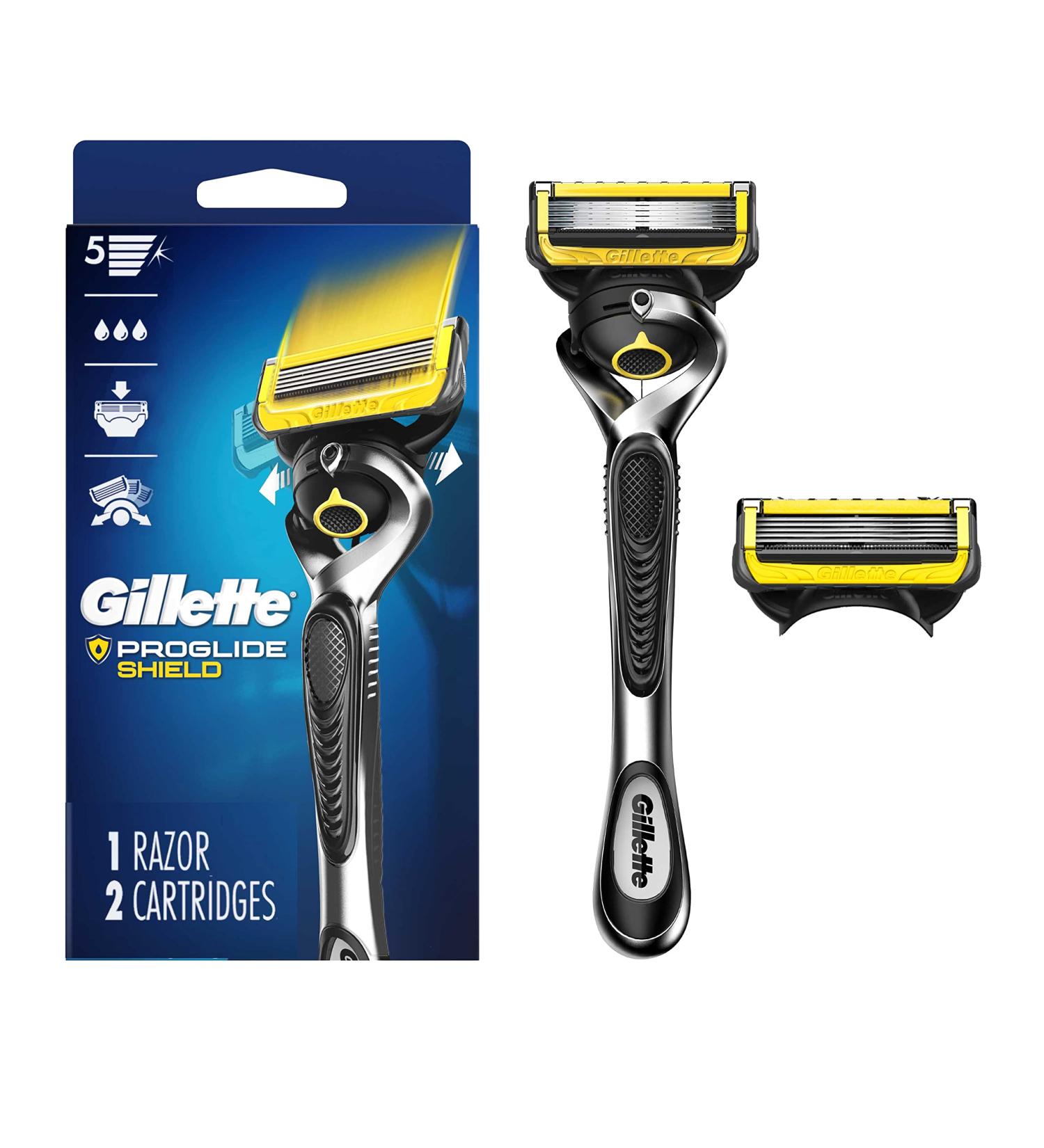 Gillette ProGlide Shield Men's Razor Handle + 2 Blade Refills - 1 Handle + 2 Refills - Buy Online on GoSupps.com