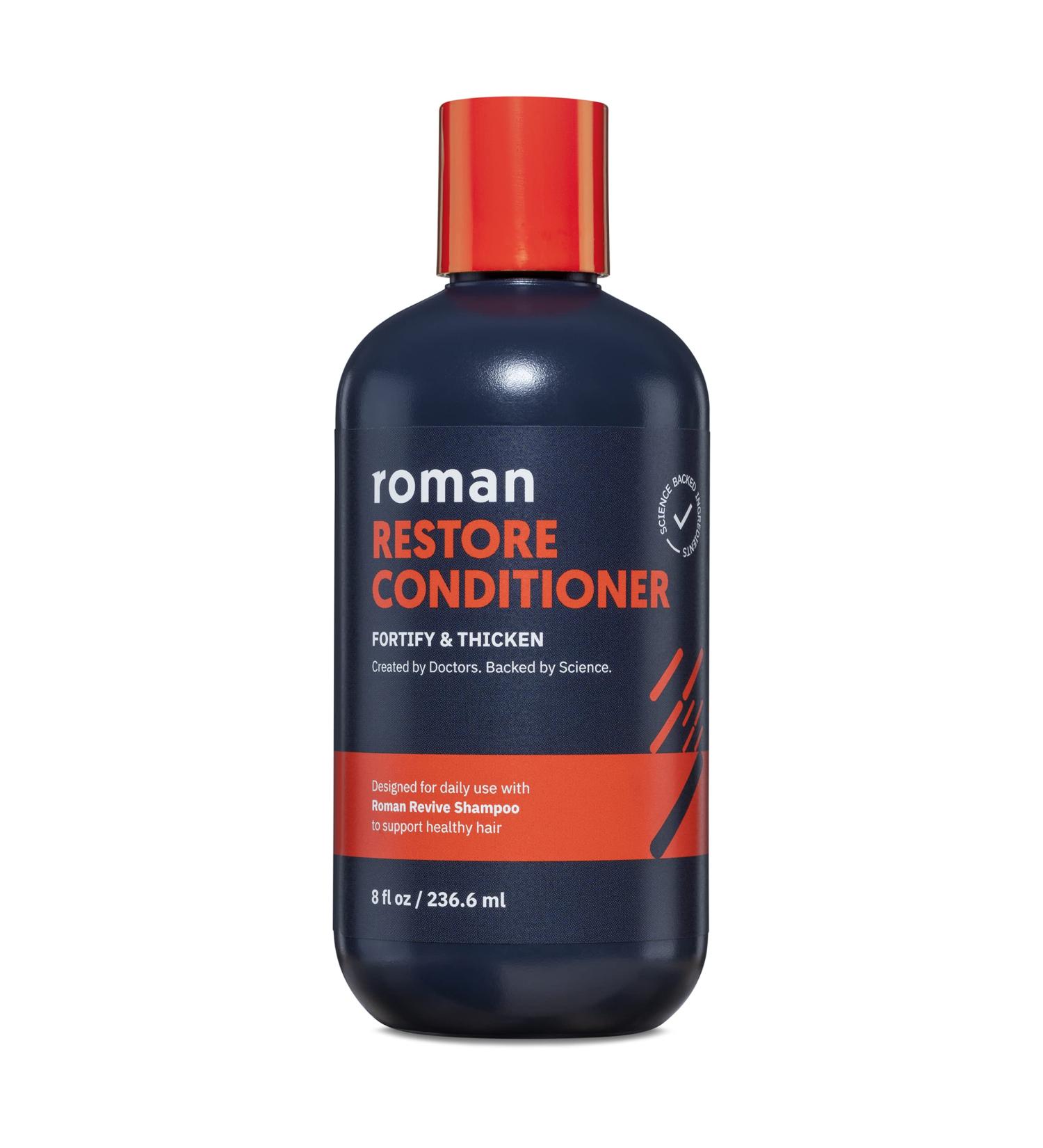 Roman Men's Restore Conditioner - Fortifying Plant Proteins, Coconut Oil, Shea Butter - 8 Fl Oz - Buy Online on GoSupps.com
