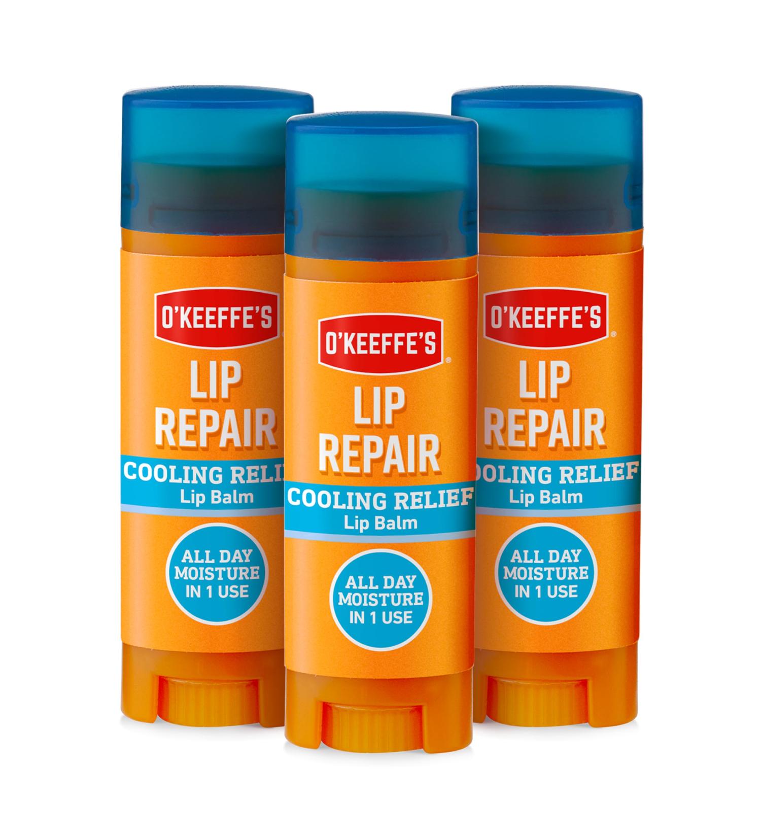O'Keeffe's Lip Repair Cooling Relief Lip Balm - 3 Pack (4.2g Each) | Moisturizing Lip Care for Dry Lips | International Shipping Available - Buy Online on GoSupps.com