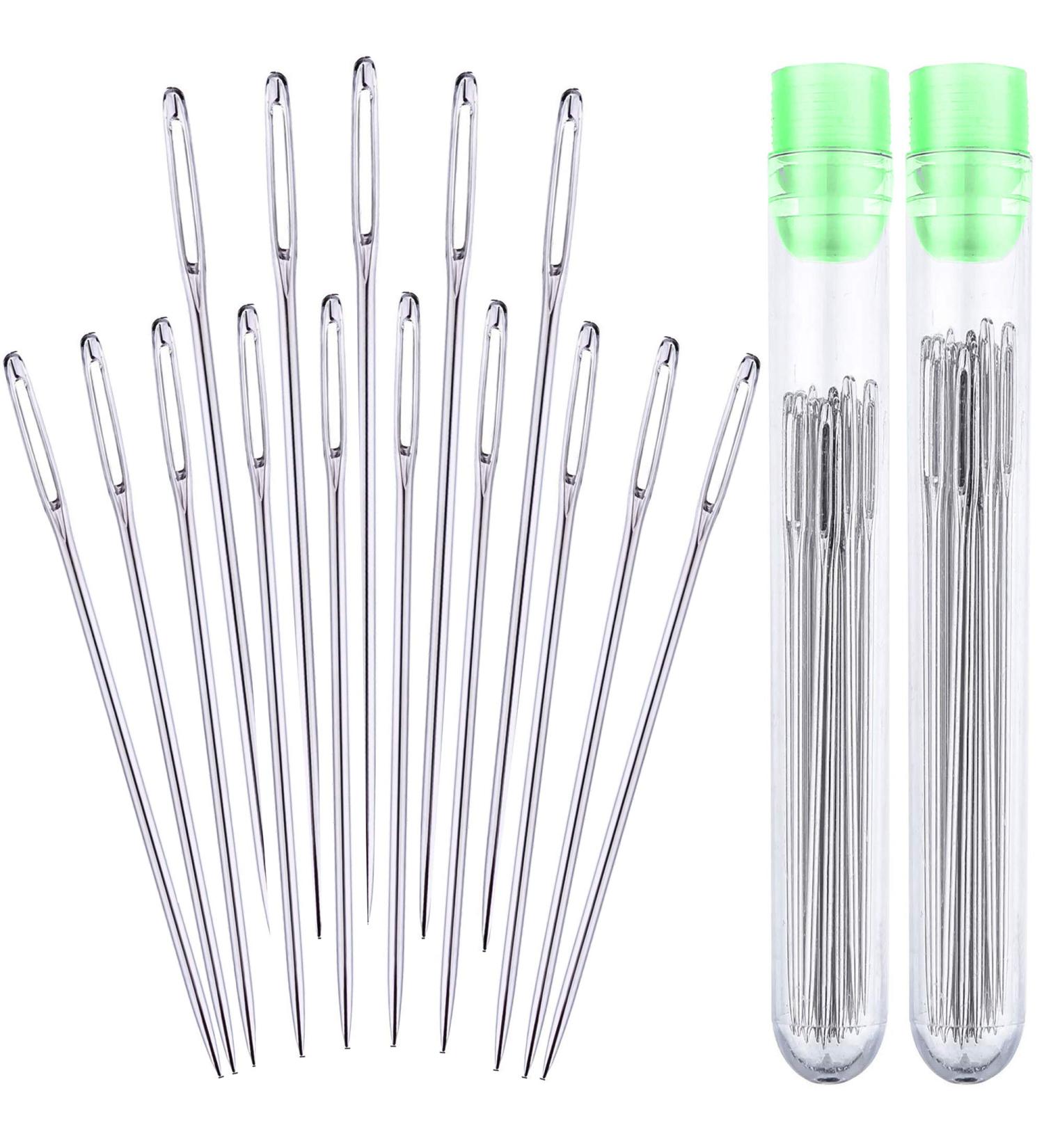 Large-eye Hand Sewing Needles 2.3 inches 5pcs & Big Eye Stitching Needles 2 inches 10pcs in Storage Tube - Buy Online on GoSupps.com