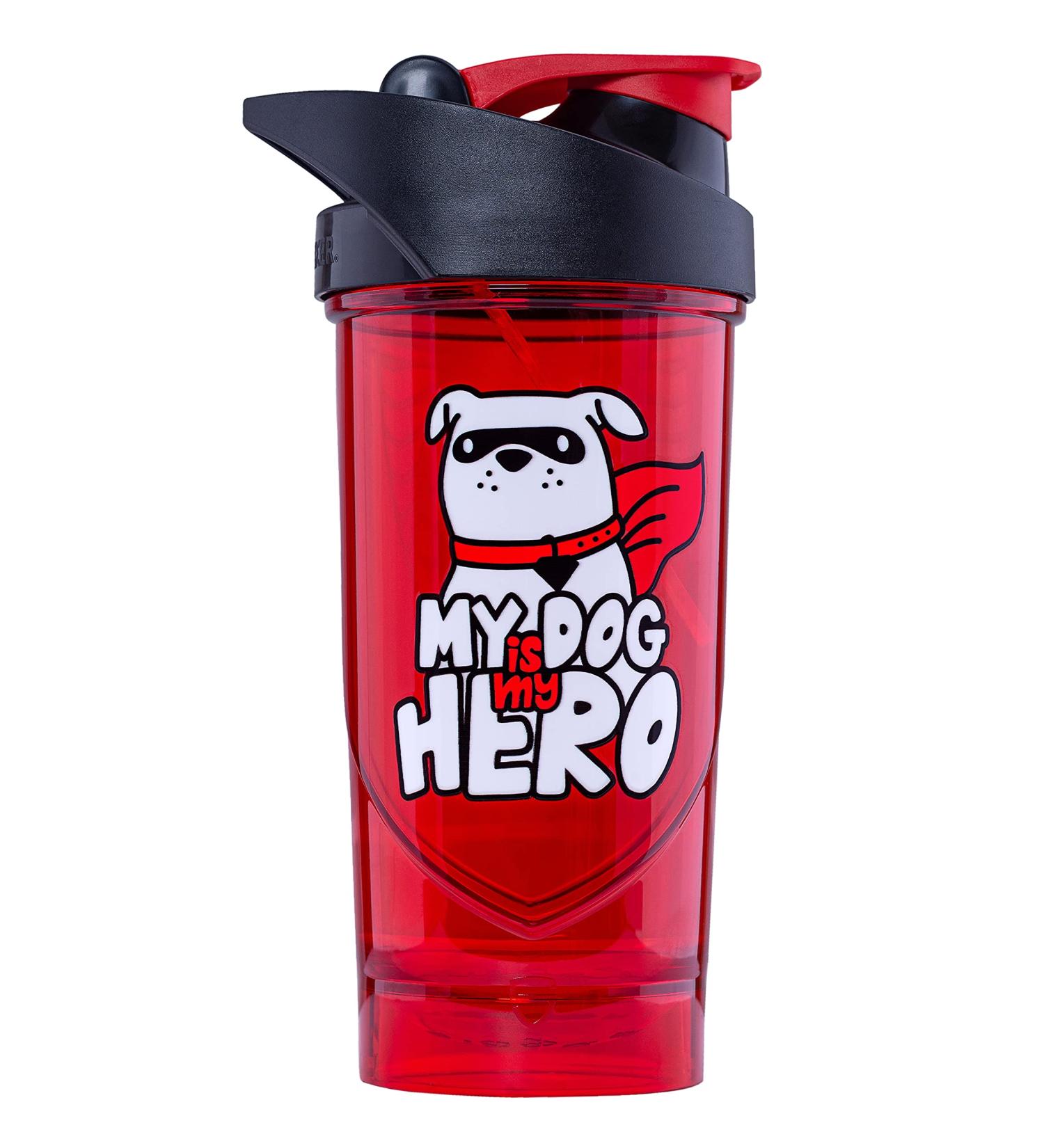 Shieldmixer Hero Pro Classic Shaker - BPA-free 700ml Fitness Bottle for Dogs & Gym - Red Protein Shaker - Buy Online on GoSupps.com