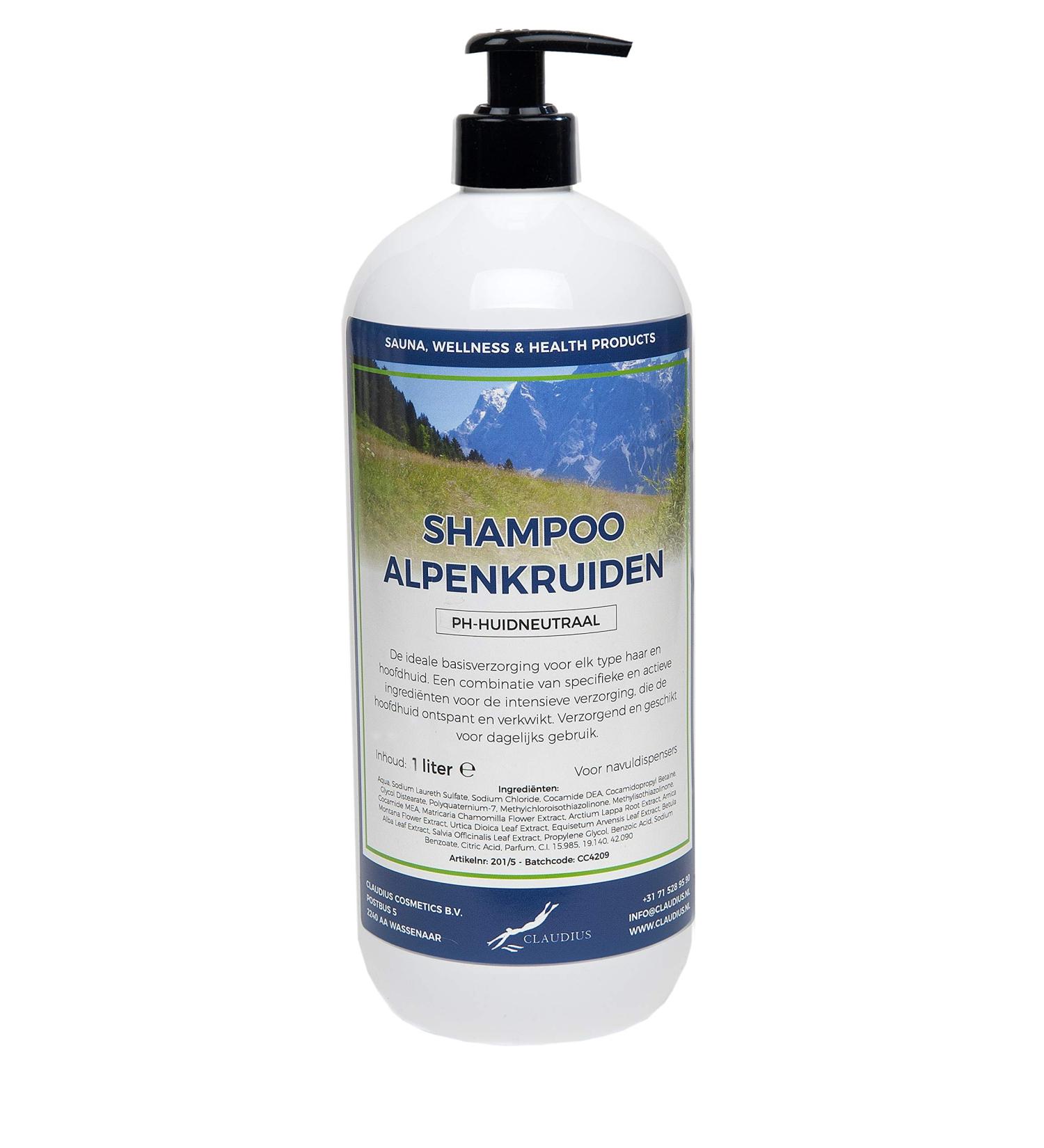 Claudius Alpine Herb Shampoo 1 Litre - With Free Pump
