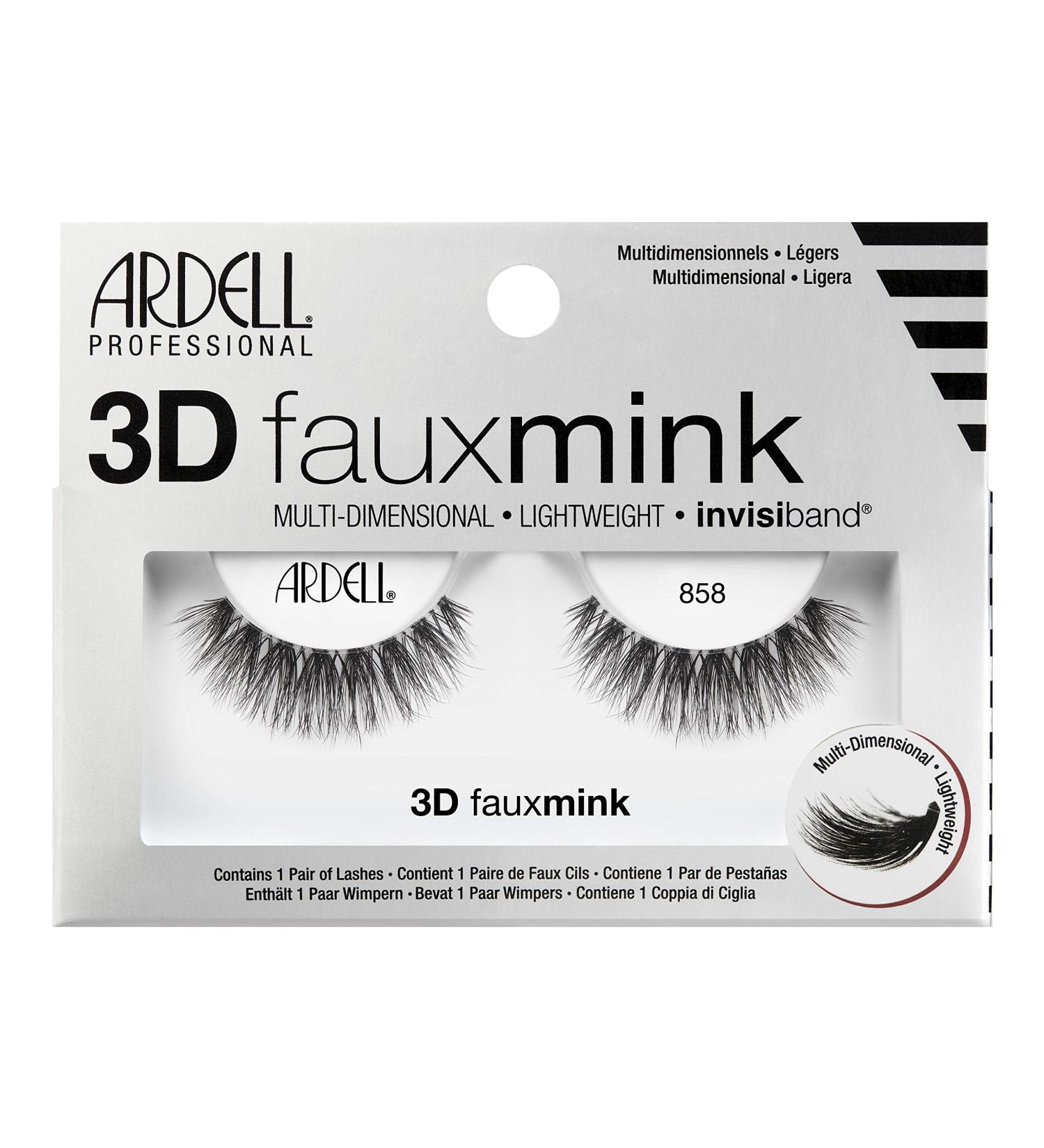 Ardell Faux Mink Luxuriously Lightweight With Invisiband 3D #858 (Pack of 6)