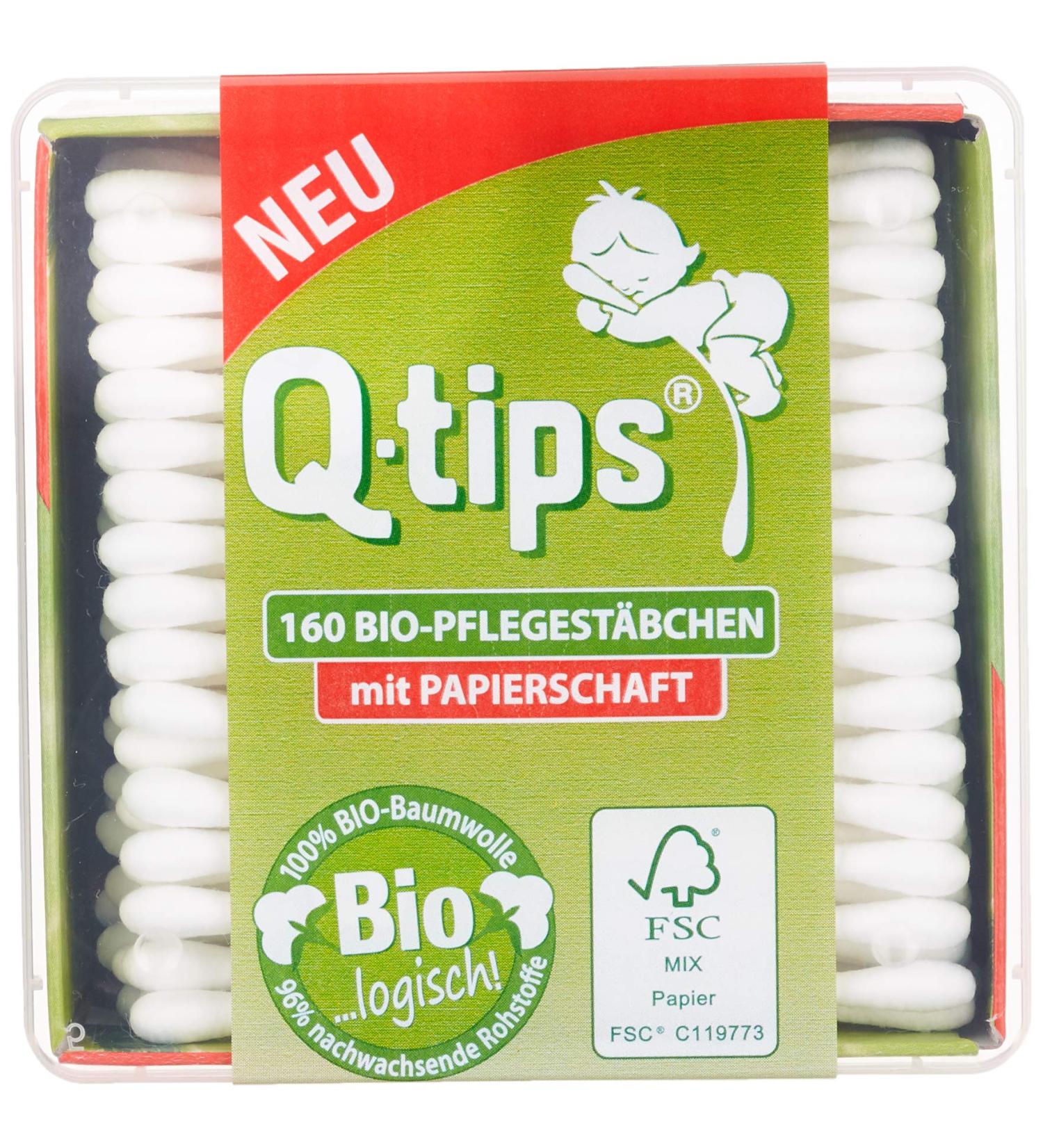 Buy Q-tips Organic Care Sticks - 160 Pieces Cube Box | International Shipping Available - Buy Online on GoSupps.com