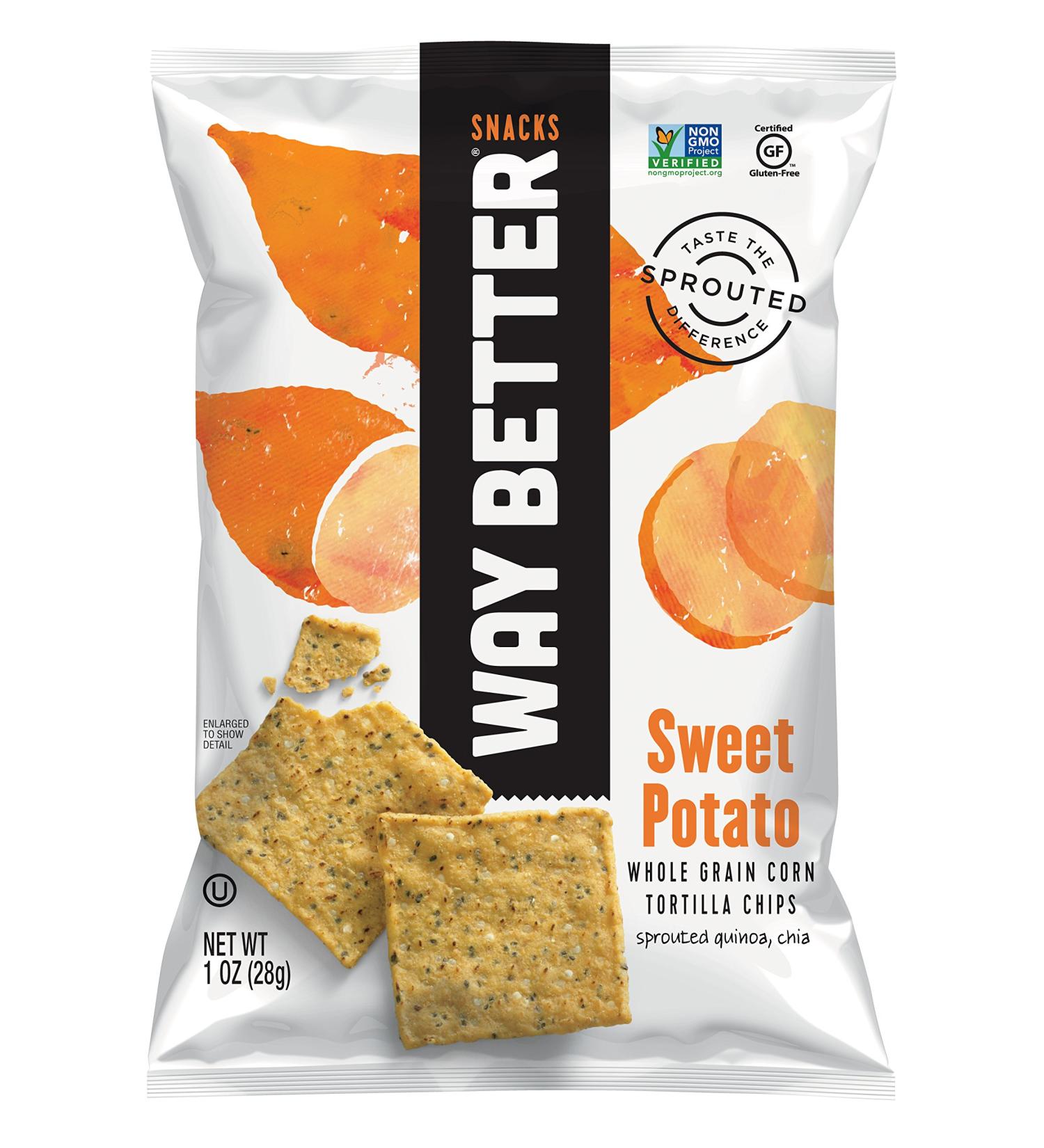 Way Better Snacks Gluten Free Sweet Potato Tortilla Chips - 12 Pack (1 oz each) - Buy Online on GoSupps.com
