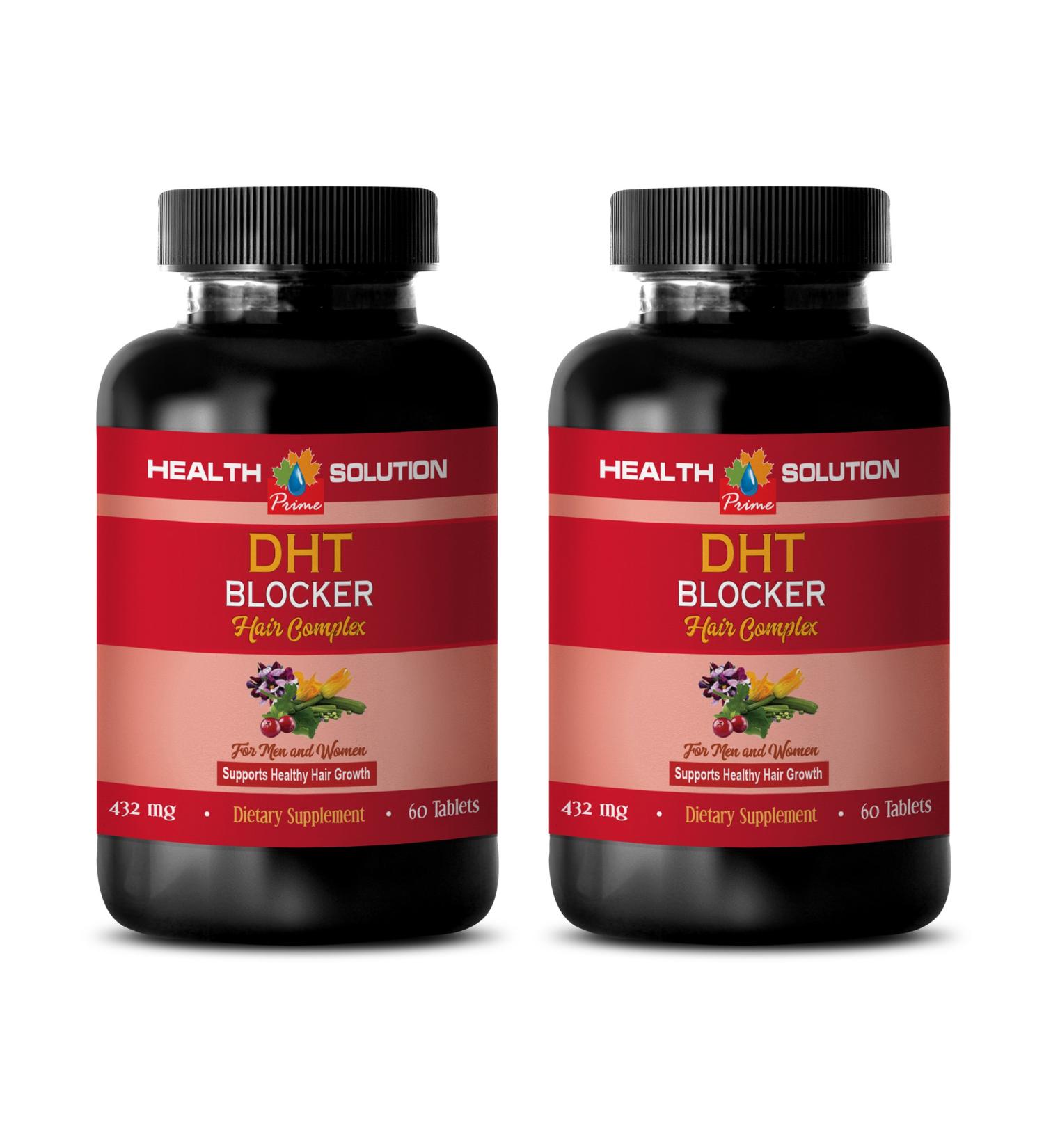 Hair Growth Hair Vitamins Without biotin - DHT Blocker Hair Complex - for Men and Women - Support Healthy Hair Growth - Saw Palmetto Extract Capsules - 2 Bottles 120 Coated Tablets - Buy Online on GoSupps.com