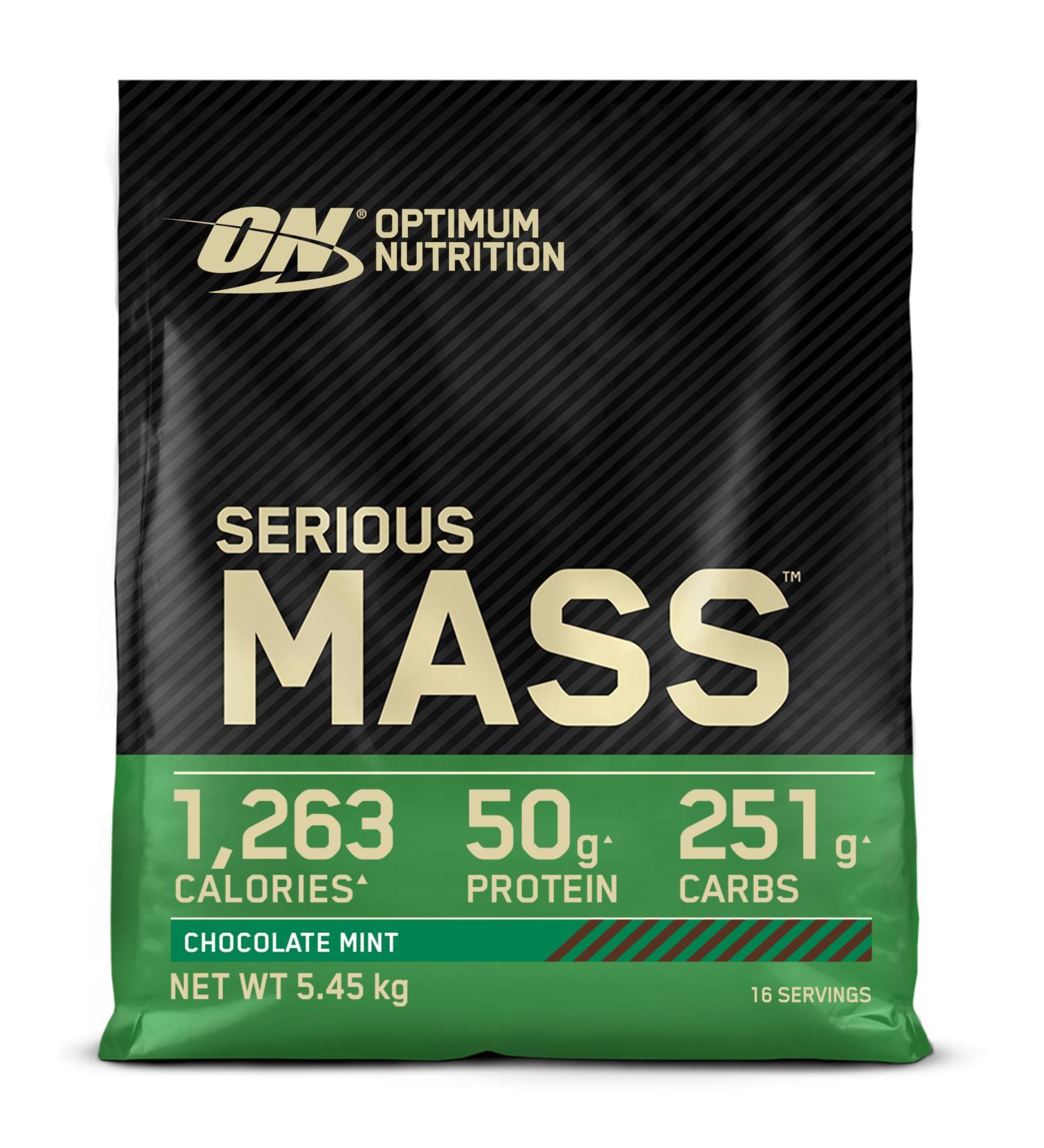 Optimum Nutrition Serious Mass Protein Powder with Creatine Glutamine 25 Vitamins and Minerals Chocolate Mint Flavour 16 Servings 5.45KG Chocolate Mint 16 Servings (Pack of 1) - Buy Online on GoSupps.com