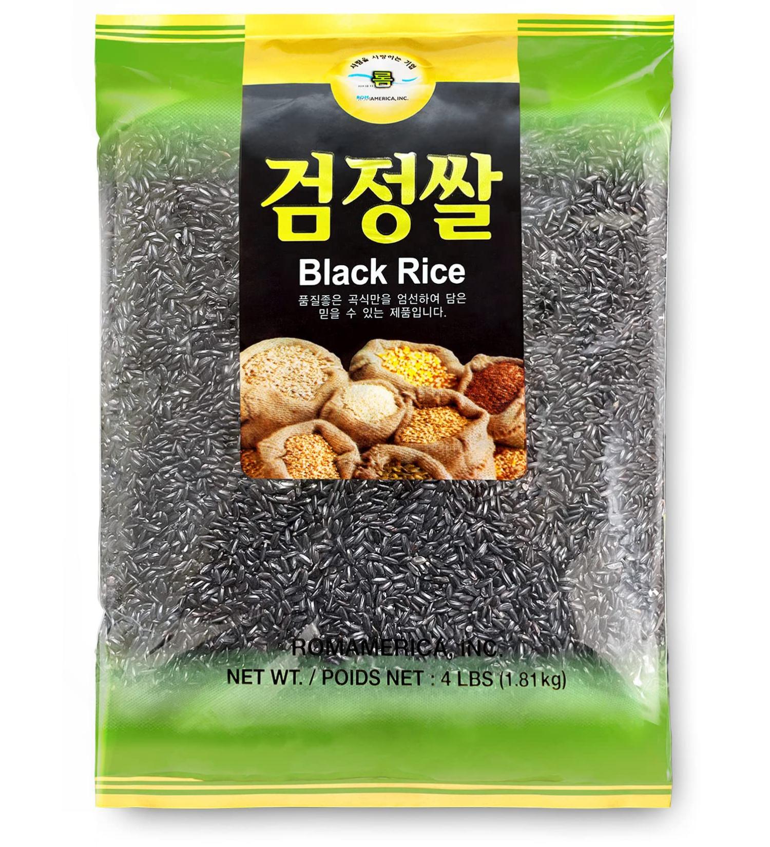 ROM AMERICA Korean Purple Forbidden Black Rice 4lb - Whole Grain Medium Grain | Nutrient-Packed Healthy Superfood for Asian Cuisine - Buy Online on GoSupps.com