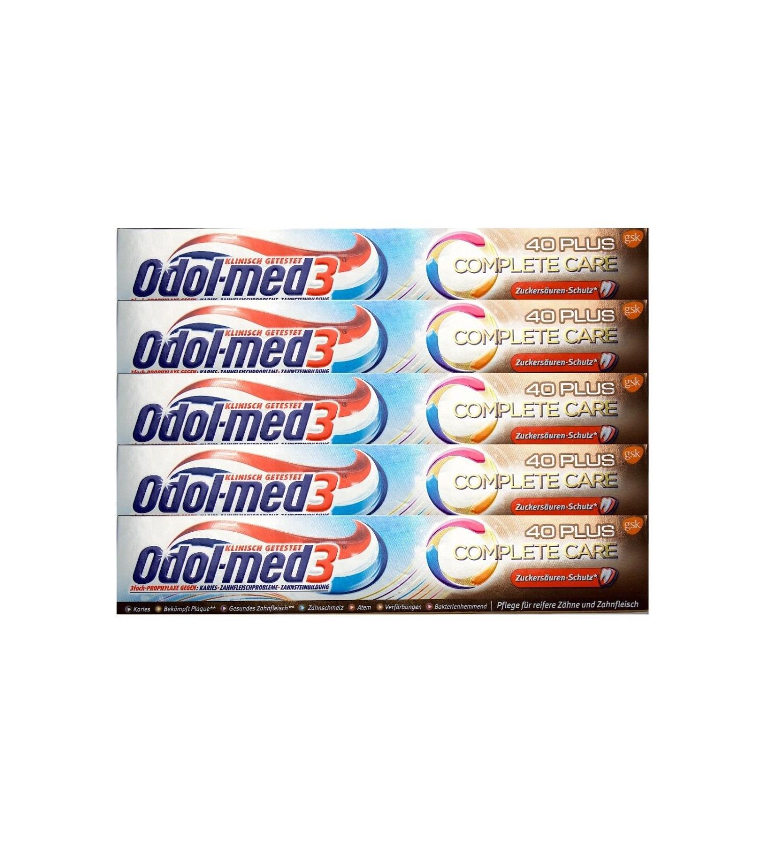 5x 75ml Odol-med 3 Complete Care 40Plus Toothpaste Sugar Acid Protection toothpaste