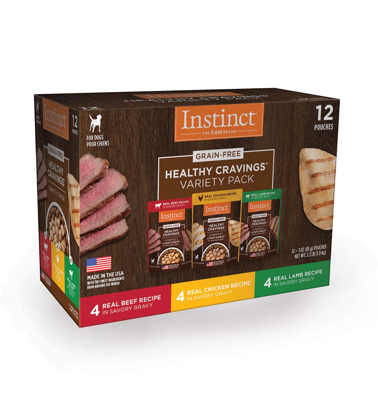 Instinct Grain-Free Beef Dog Food Topper - Healthy Cravings with Gravy, 3oz (Pack of 12) - Buy Online on GoSupps.com