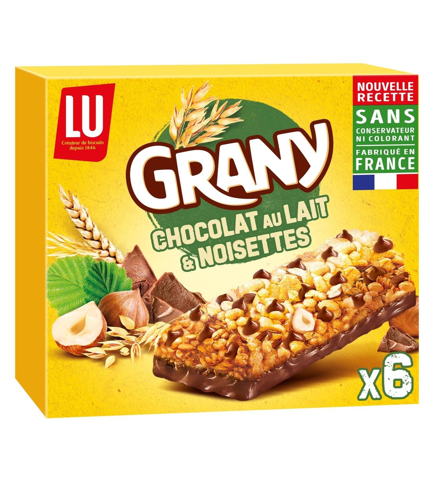 LU Barres C r ales Gourmandes au Chocolat au Lait et Noisettes Texture Croquante (Bo te 6x23g) - Le Lot De 4