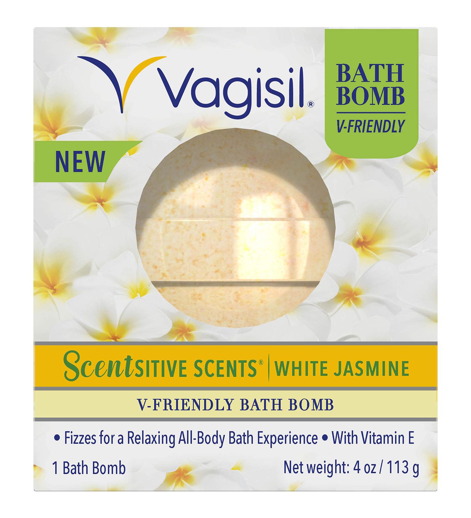 Vagisil Scentsitive Scents V-Friendly Bath Bomb - White Jasmine | pH-Balanced for Sensitive Vaginal Skin - Buy Online on GoSupps.com