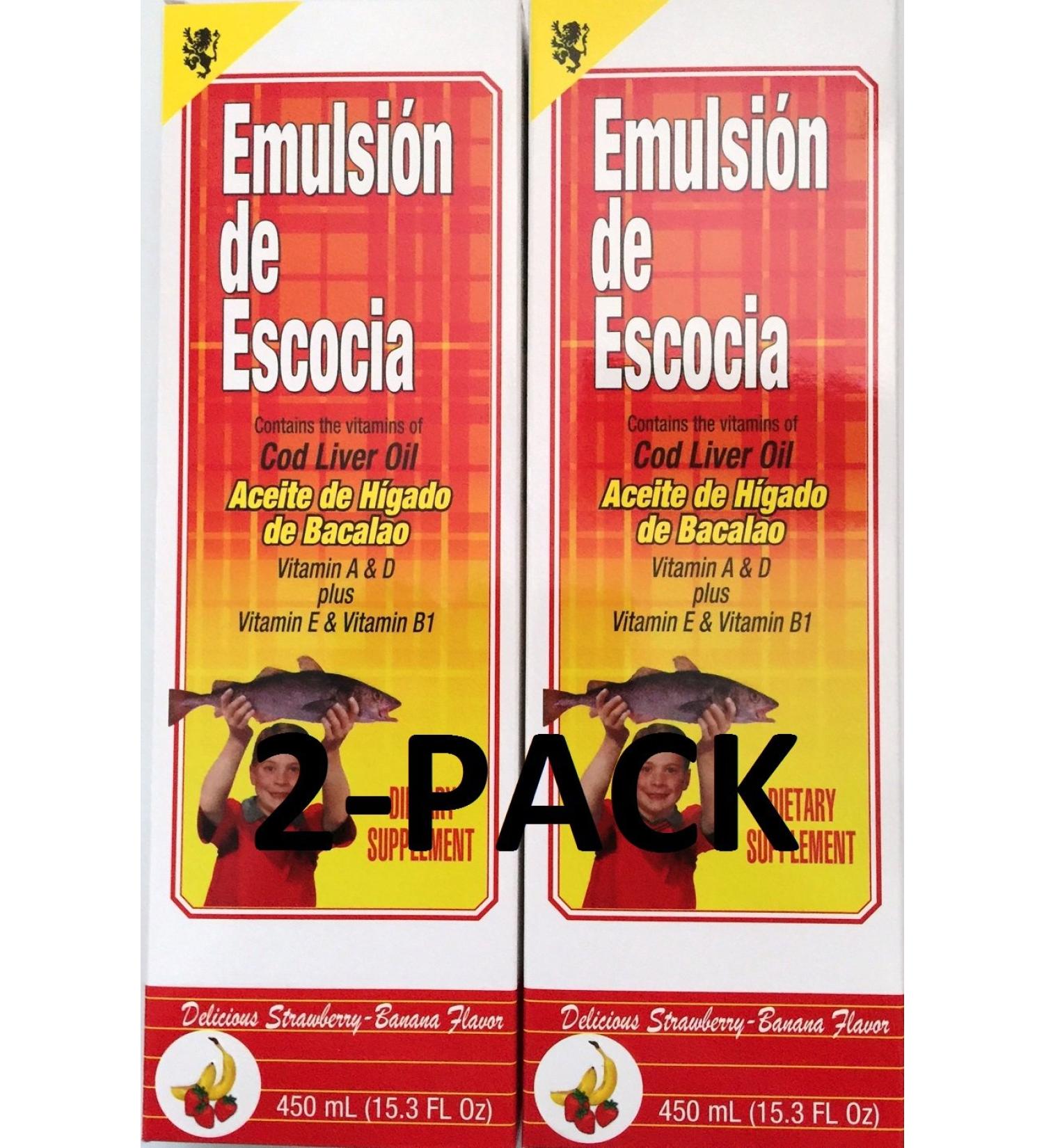 Emulsion De Escocia Strawberry Banana 15.3 Oz. Cod Liver Oil 2-Pack