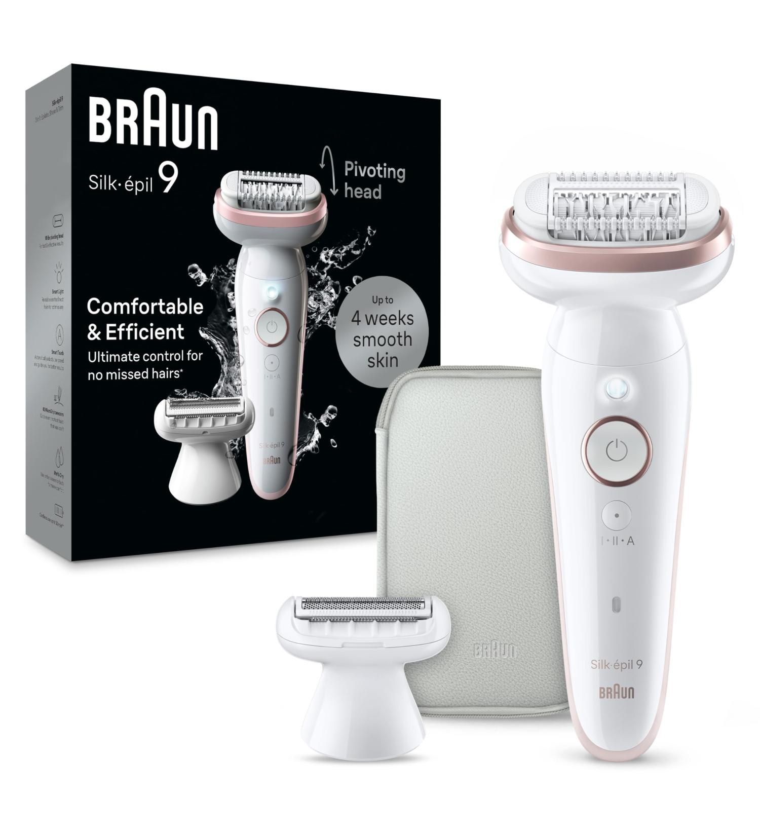 Braun Silk- pil 9 Epilator - Women's Hair Removal Device Wet & Dry Pivoting Head Shaver & Trimmer - SES9-030 - Buy Online on GoSupps.com