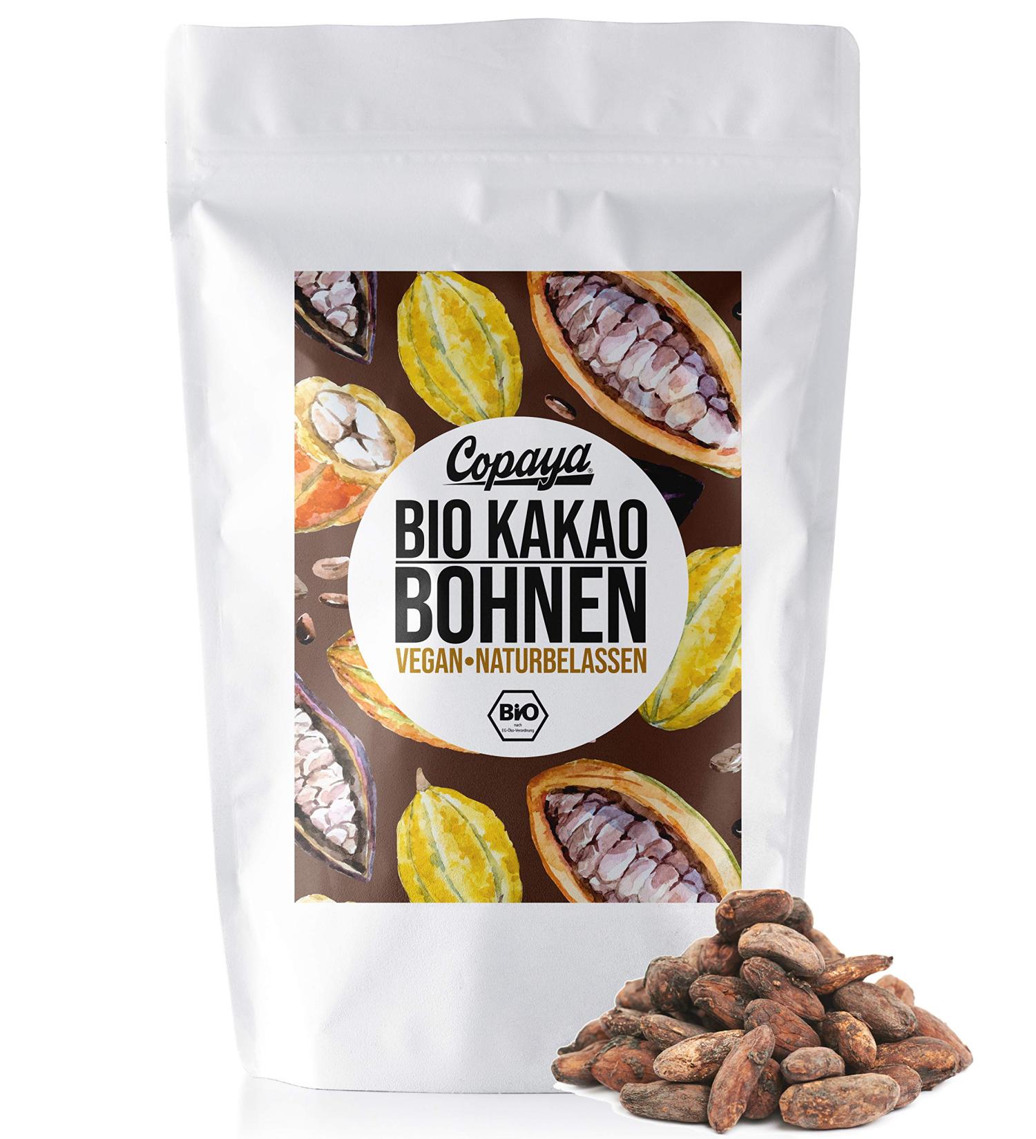  Copaya Copaya Raw Organic Cocoa Seeds Criollo Cocoa Whole Grains Raw Grade Vegan Noble Cocoa Beans 1000g (1kg) - Buy Online on GoSupps.com