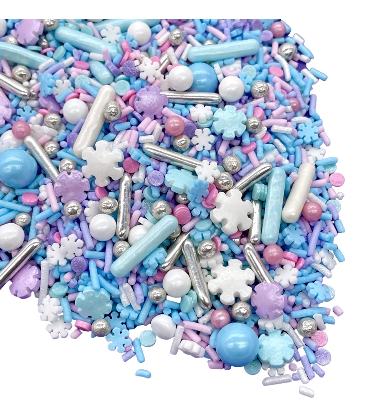 Sprinkles | Frozen in Sugar Sprinkle Mix | Blue Sprinkles | Confetti Sprinkles | Metallic Sprinkles | Snowflake Sprinkles | Cake Sprinkles (Pink purple blue) 4 Ounce (Pack of 1) Pink Purple Blue - Buy Online on GoSupps.com
