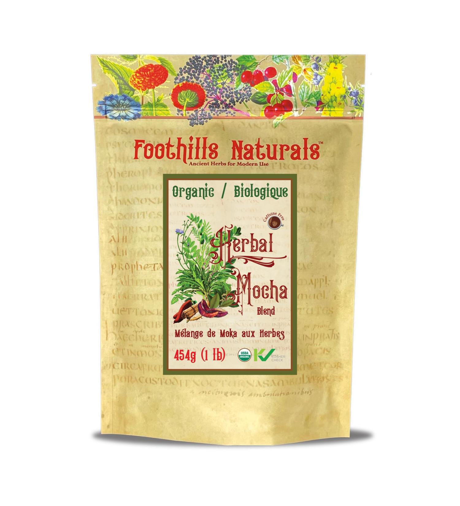 Foothills Naturals Herbal Mocha Organic- 454g / 1 Pound Caffeine-Free Chicory and Herbs Blend - Buy Online on GoSupps.com