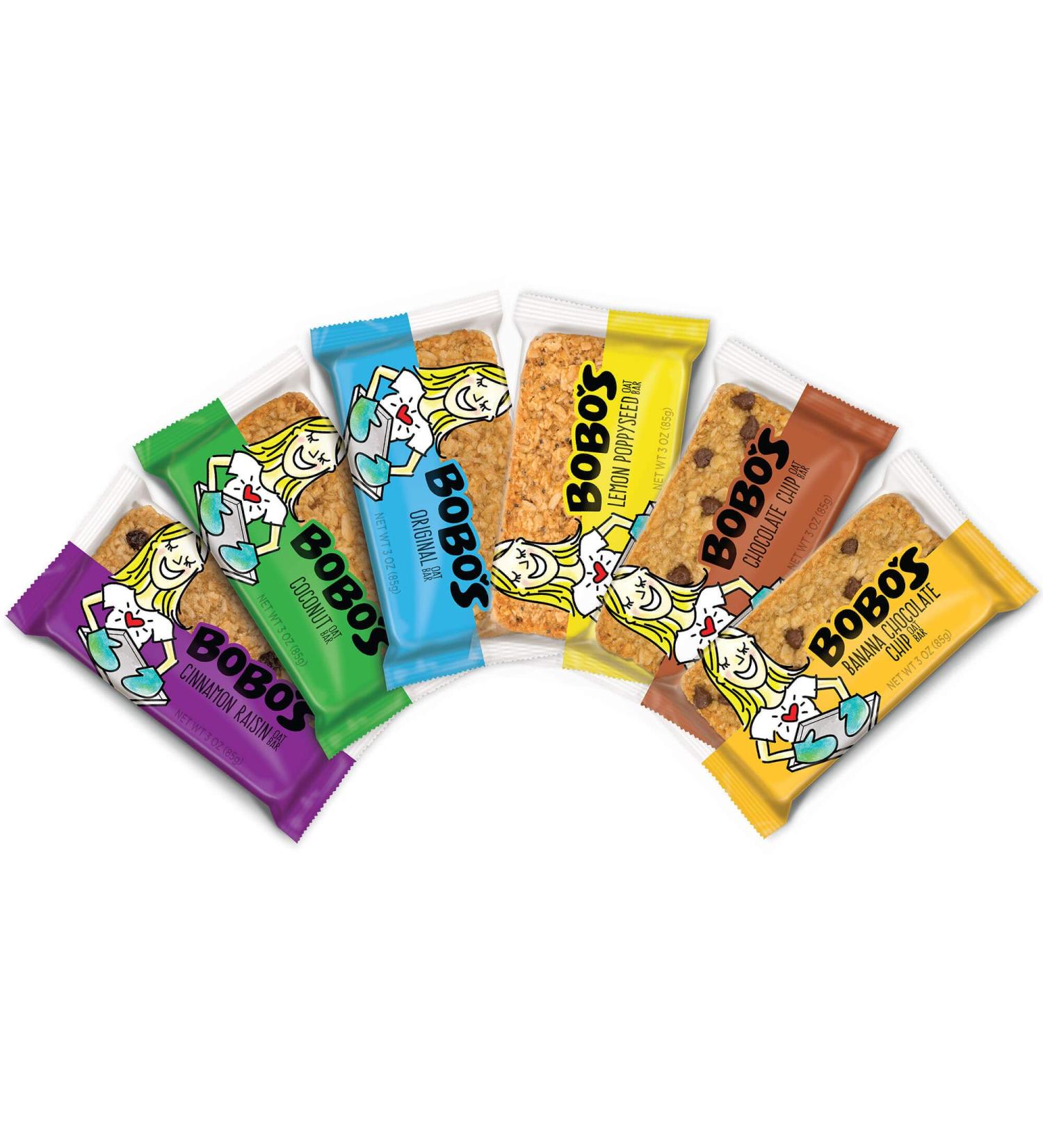 Bobo's Oat Bars Variety Sampler - 6 Pack, Gluten Free Whole Grain Snack Bar - 3 oz Bar - Buy Online on GoSupps.com