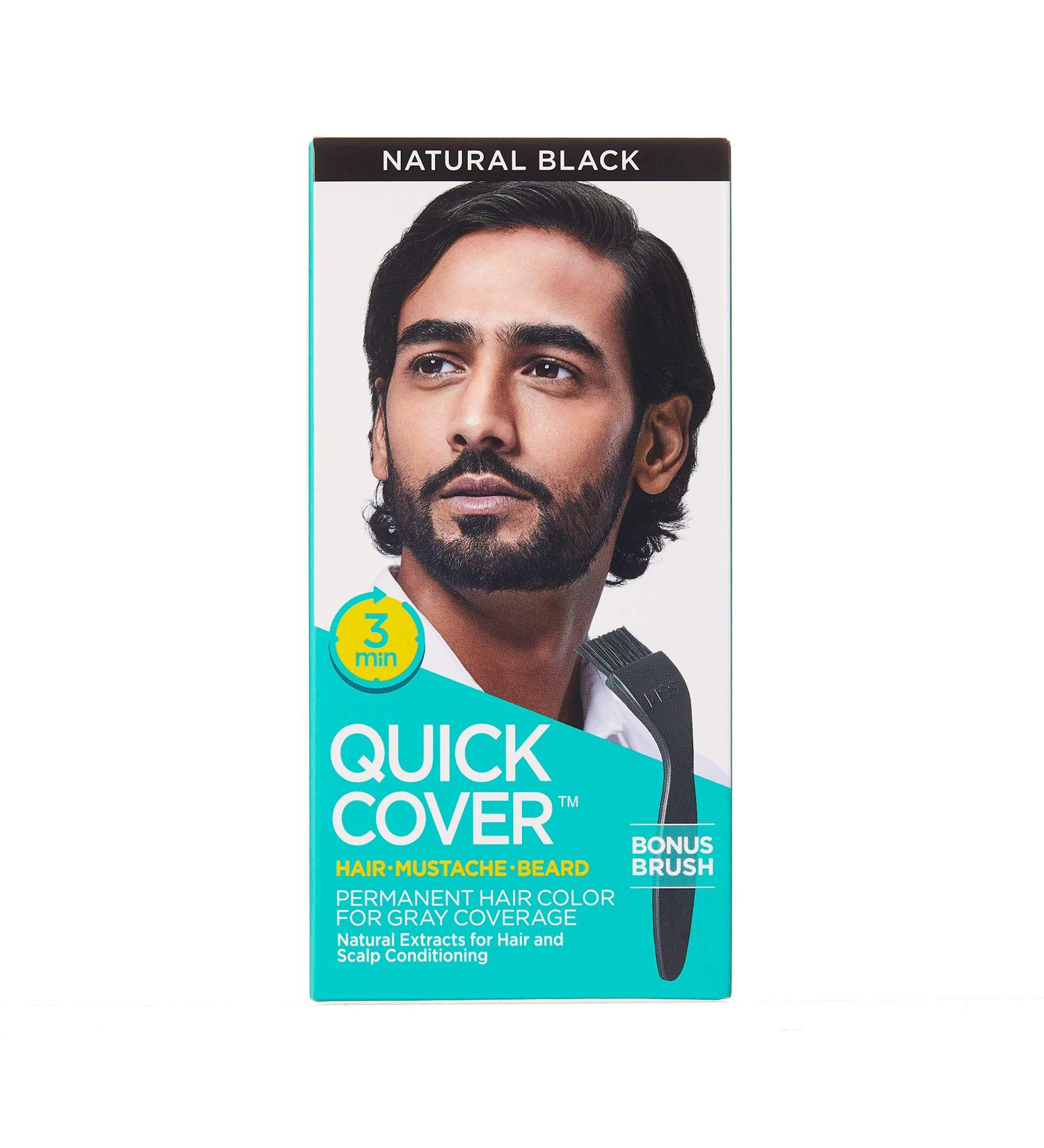KISS Quick Cover Men s Permanent Hair Color for Mustache & Beard - Natural Black - Fast & Easy Hair Color Solution - Buy Online on GoSupps.com