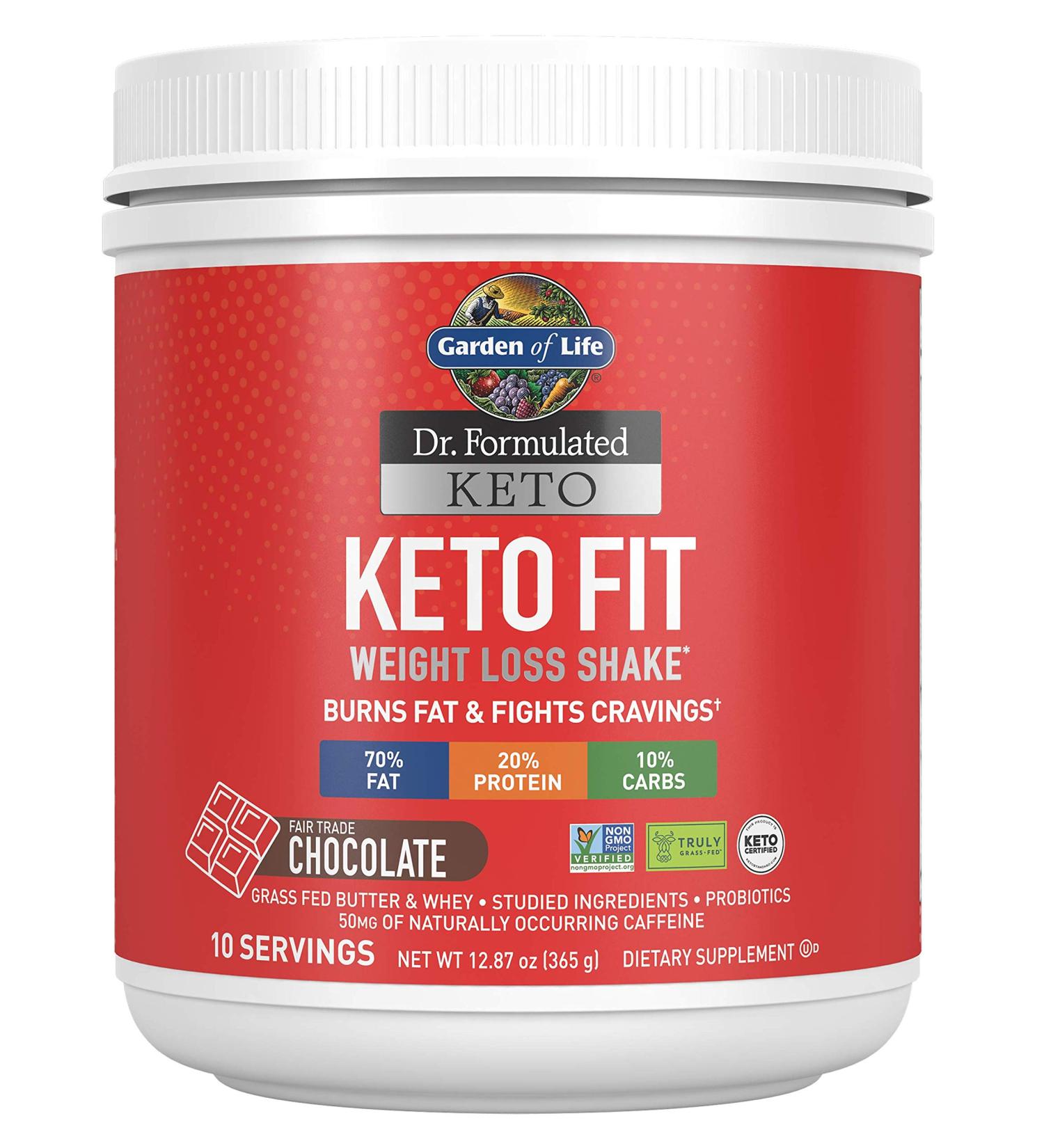 Buy Garden of Life Dr. Formulated Keto Fit Weight Loss Shake - Chocolate 12.87 oz | Keto-Friendly Protein Shake - Buy Online on GoSupps.com