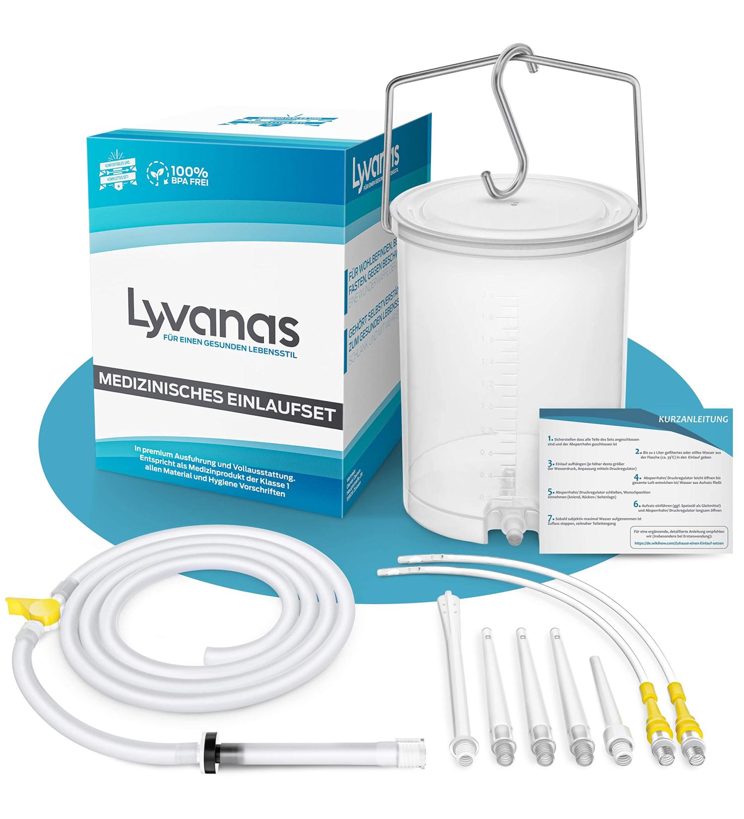 Lyvanas Enema Set 2L Intestinal Inlet for Comfortable Colon Cleansing | Hygienic & Transparent Design - Buy Online on GoSupps.com