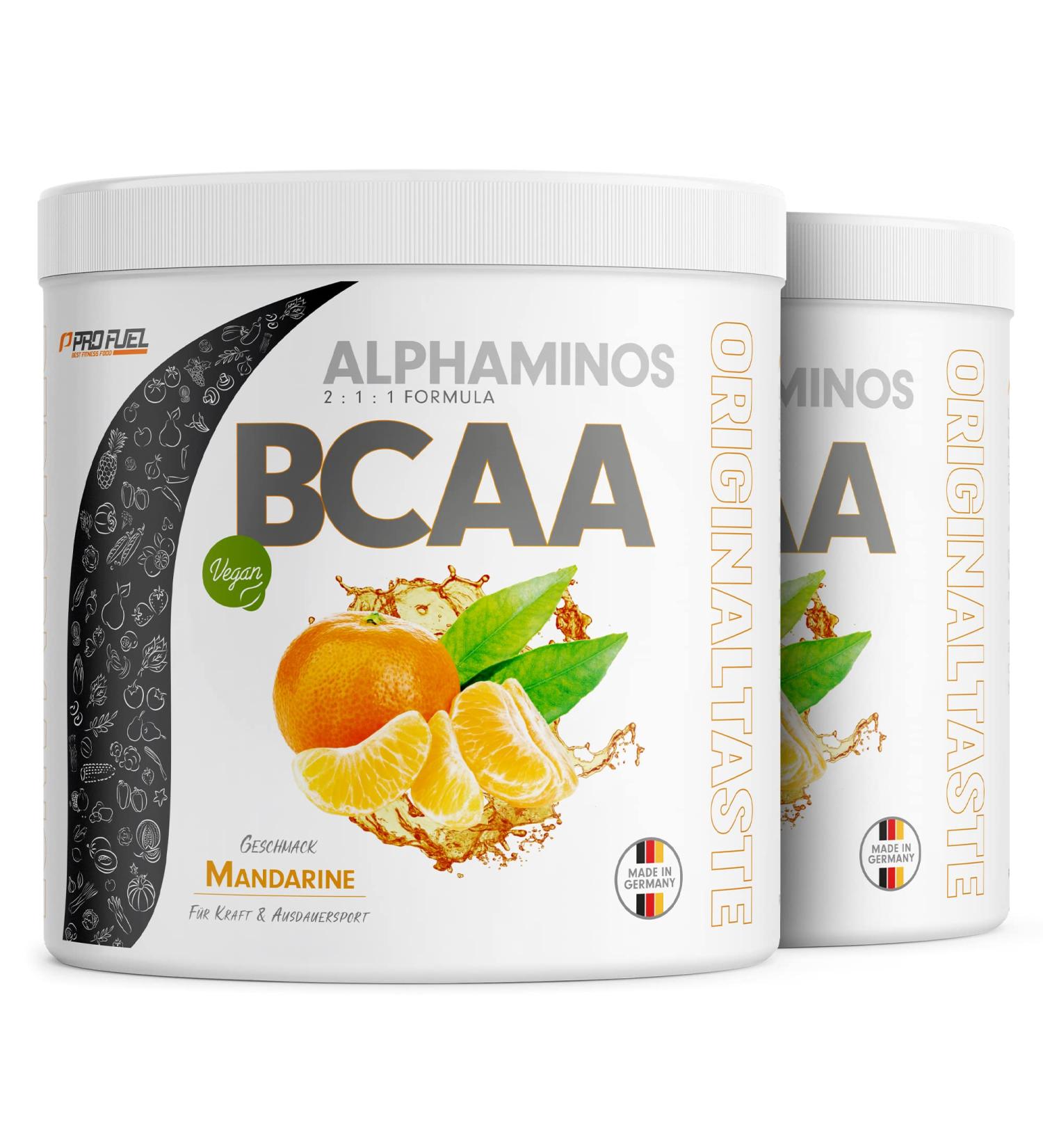 Buy Alphaminos BCAA Powder 2x300g Mandarins - Test Winner Vegan Amino Acids 100% Lab Tested Top Solubility - Profuel Original - Buy Online on GoSupps.com