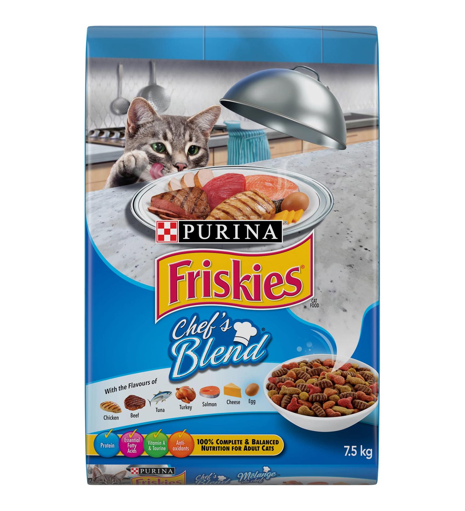 Friskies Chef's Blend Dry Cat Food - 7.5 kg Bag 7.5 kg (Pack of 1) - Buy Online on GoSupps.com