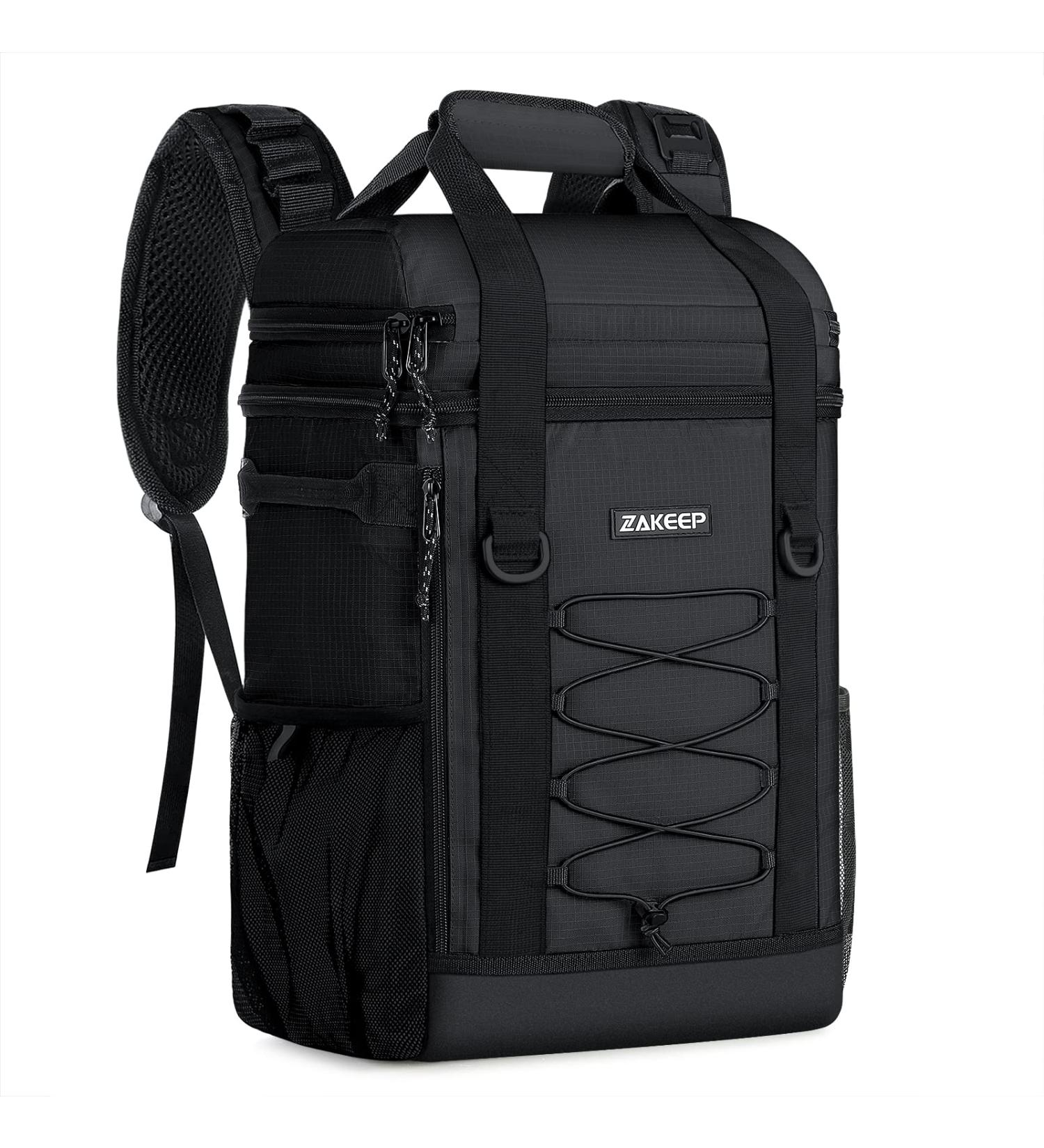 ZAKEEP Cooler Backpack - 36 Can Leakproof Multifunctional Cooler Backpack for Camping & BBQ - Black - Buy Online on GoSupps.com
