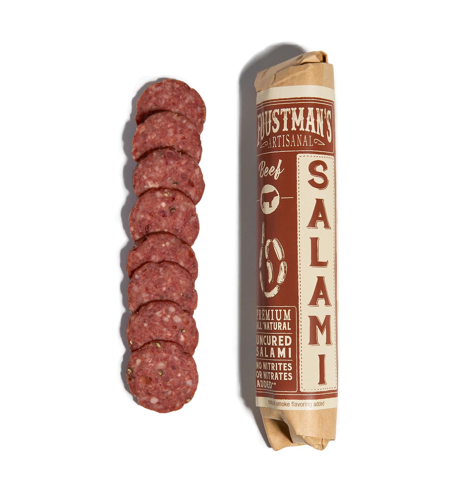 Foustman's Beef Salami: Artisanal, Nitrate-Free, Naturally Cured - Buy Online on GoSupps.com