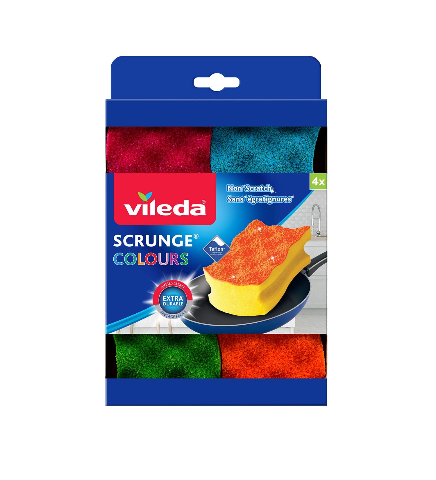 Vileda Colours Scourers Scrubbing Sponges (Pack of 4) - Buy Online on GoSupps.com