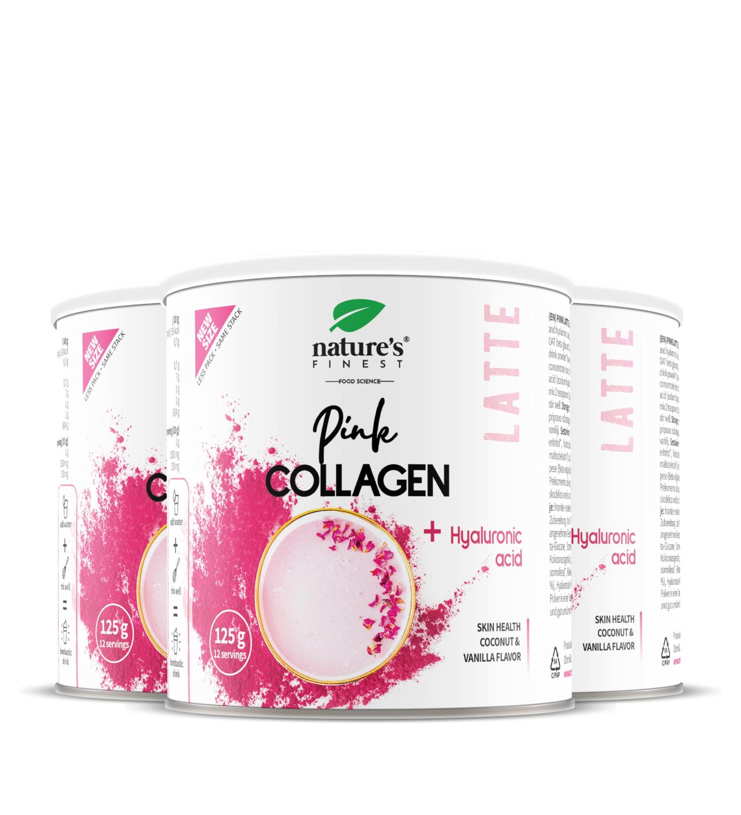 Natures Finest from Nutrisslim Pink Latte with collagen and hyaluronic acid 125 g Coconut and vanilla flavored drink lactose and sugar free - Buy Online on GoSupps.com