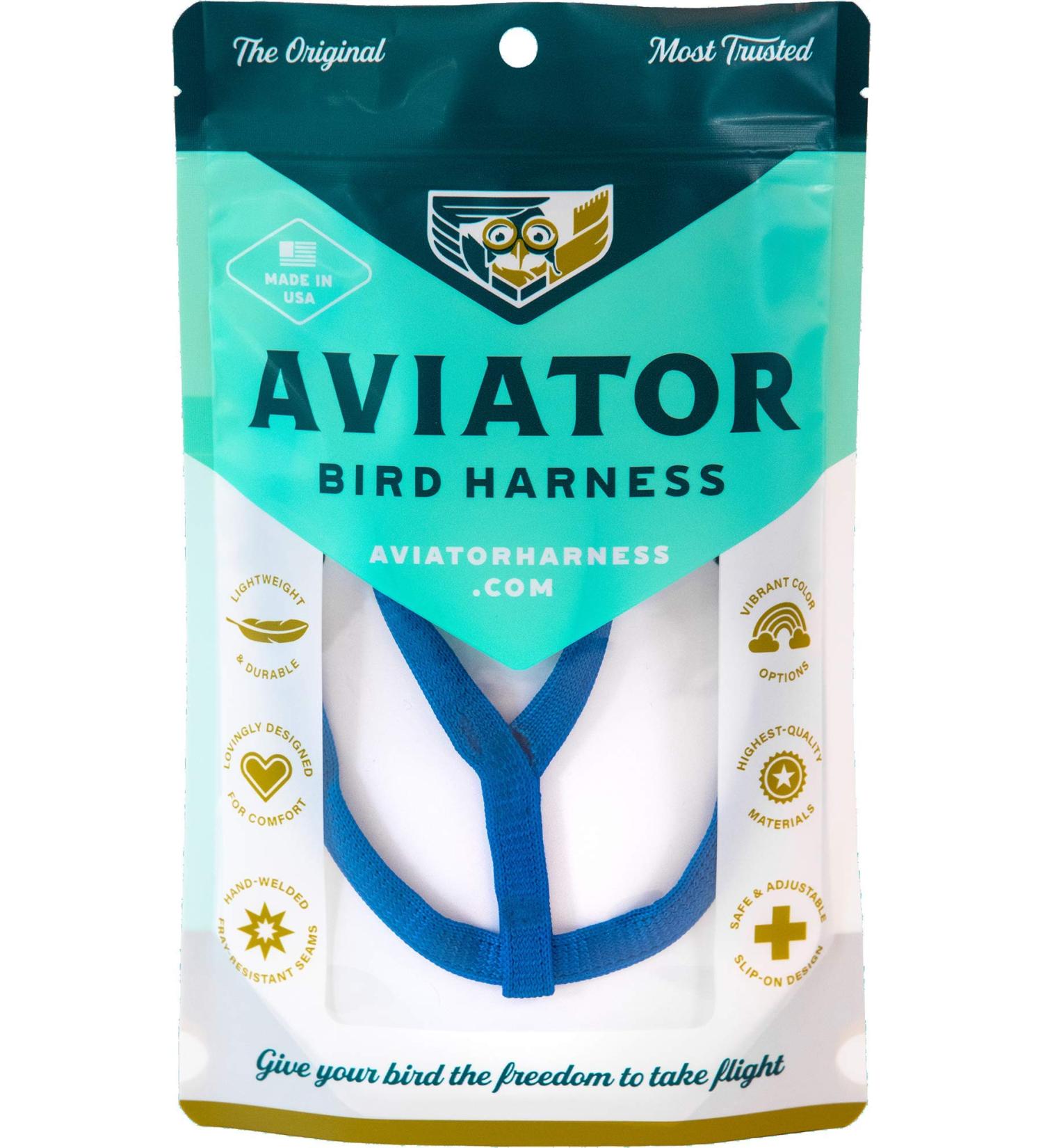 AVIATOR Pet Bird Harness & Leash - Large Blue - Secure & Comfortable - Buy Online on GoSupps.com