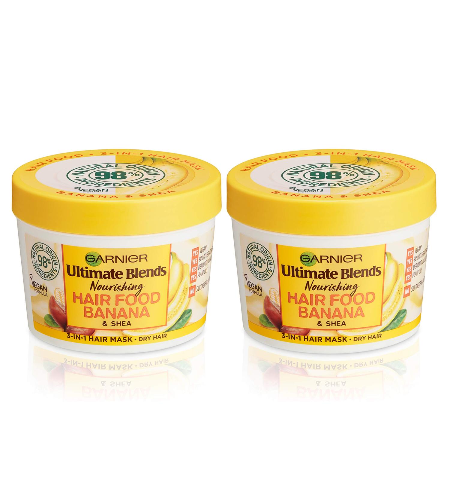 Garnier Ultimate Blends Banana 3-in-1 Hair Food Mask Twin Pack - Best Hair Care for Dry Hair 390ml - Buy Online on GoSupps.com