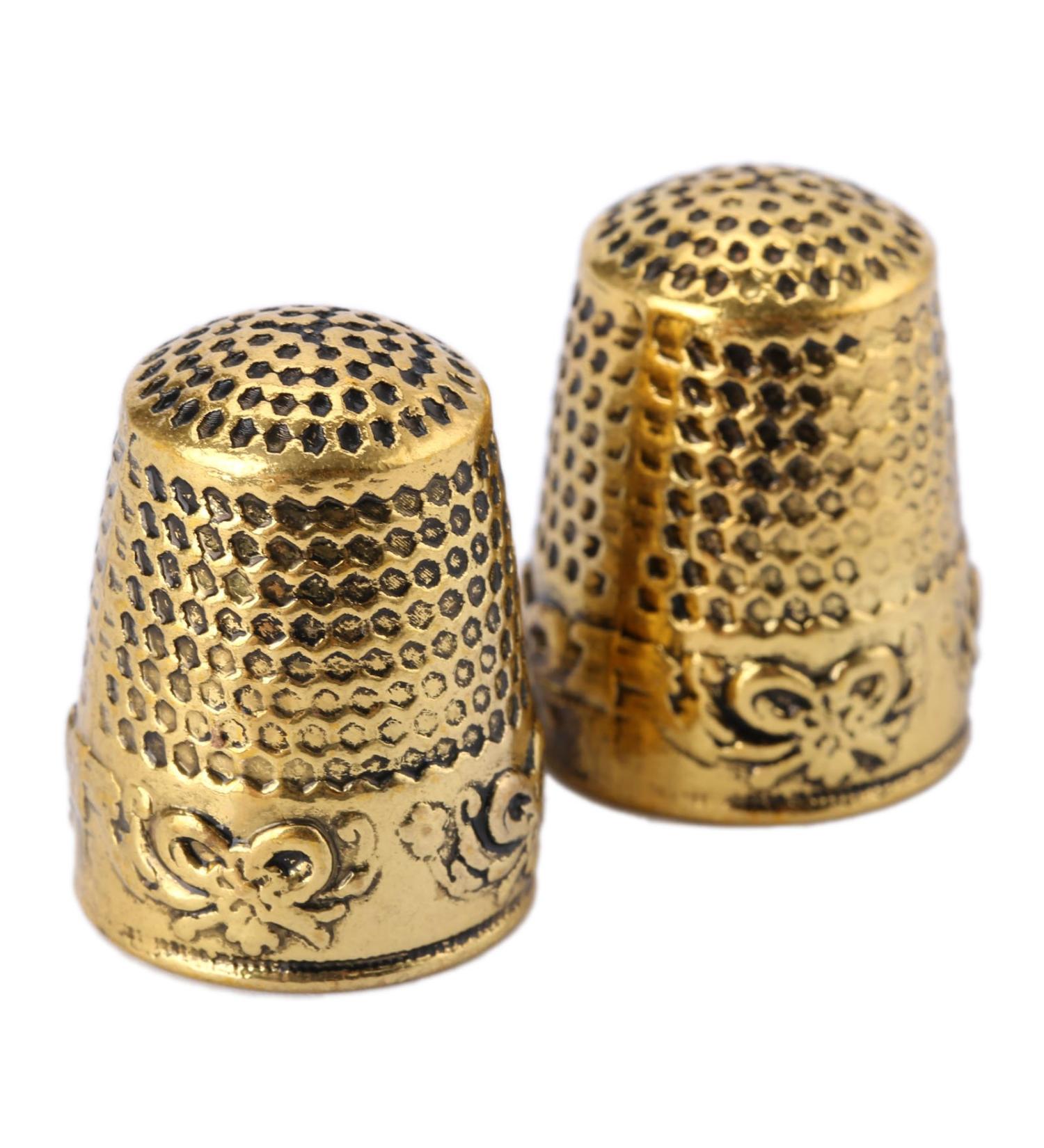 Mtsooning Sewing Thimble  0.9inch Brass Ring Thimbles  Metal Finger Protector  Antique Fingertip Shield Quilting Accessories for Embroidery Needlework Knitting DIY Crafts Tools Gold - Buy Online on GoSupps.com