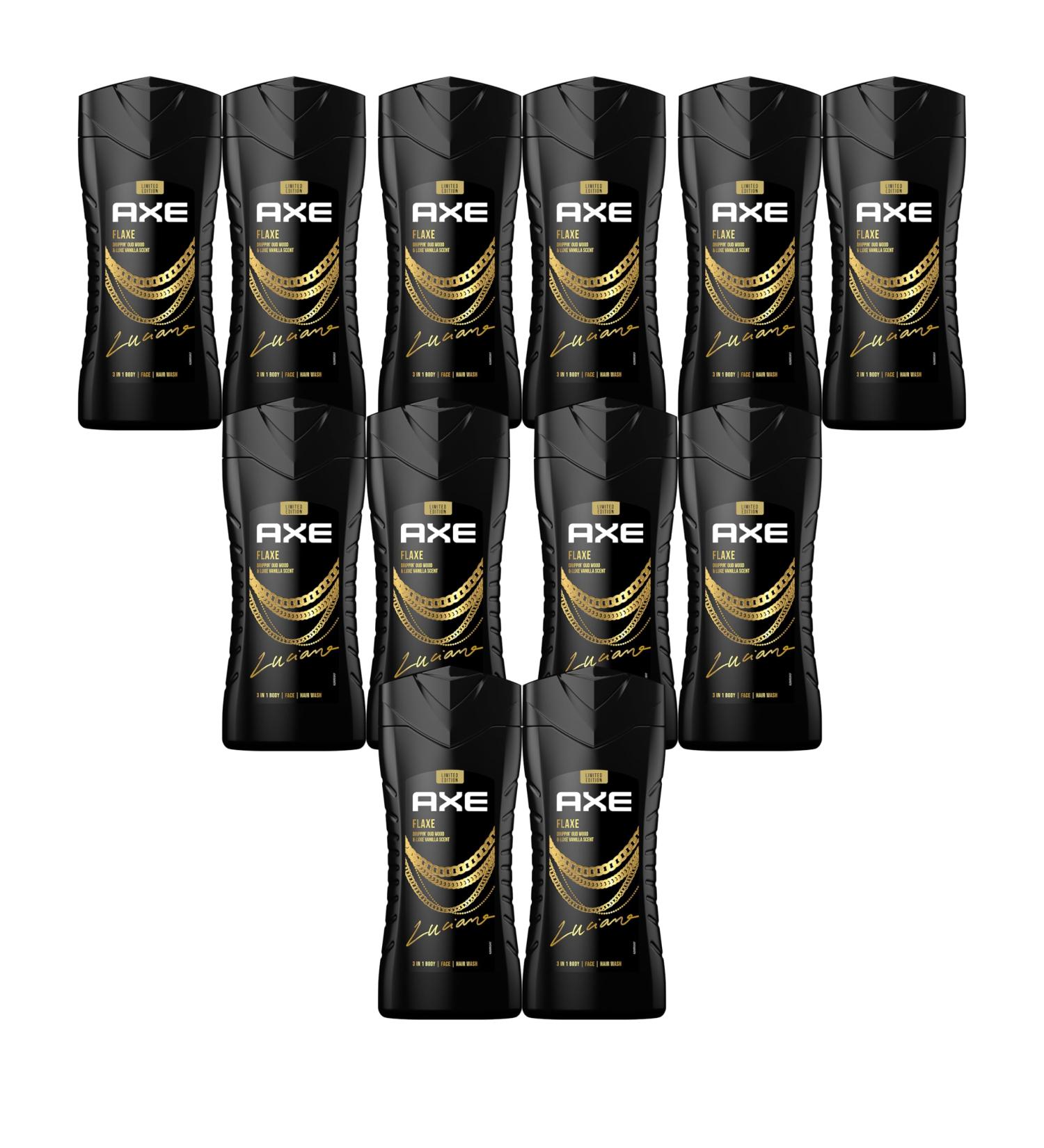 AX 3-in-1 Shower Gel & Shampoo - Flaxe Limited Edition | 12x250ml | Body Face & Hair - Spectacular Fragrance - Buy Online on GoSupps.com