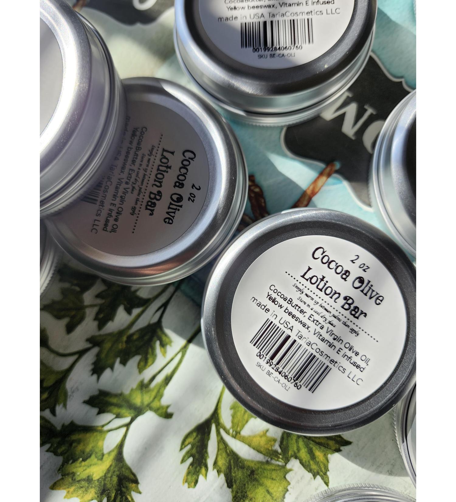 TariaCosmetics Cocoa Olive Lotion Bar 2 oz Natural with Cocoa Butter Extra Virgin Olive Oil Vitamin E - Buy Online on GoSupps.com