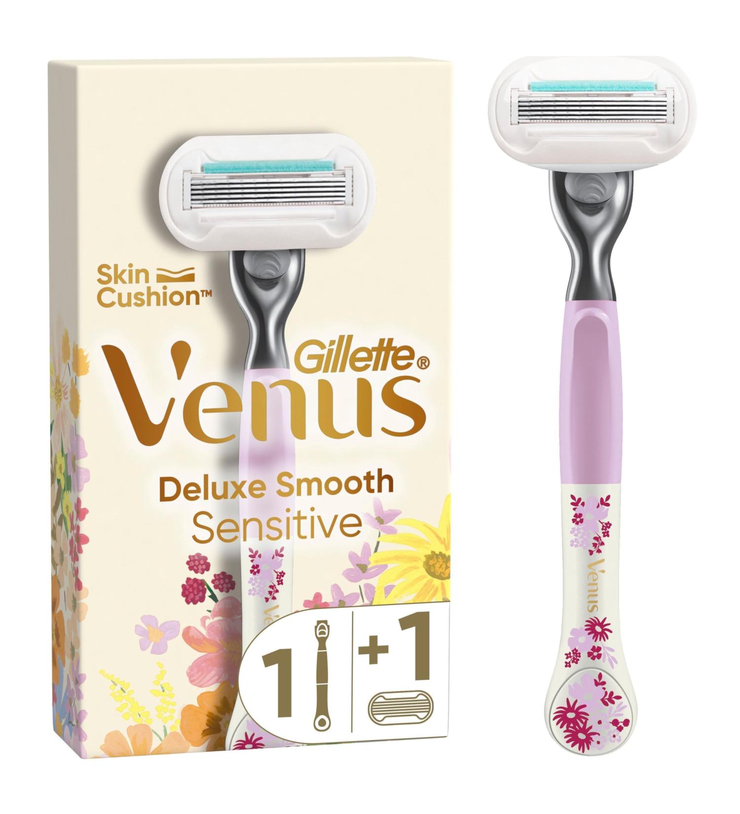 Buy Gillette Venus Deluxe Smooth Sensitive Women's Razor - 1 Blade & 5 Blades with Diamond Hard Coating | International Shipping Available - Buy Online on GoSupps.com