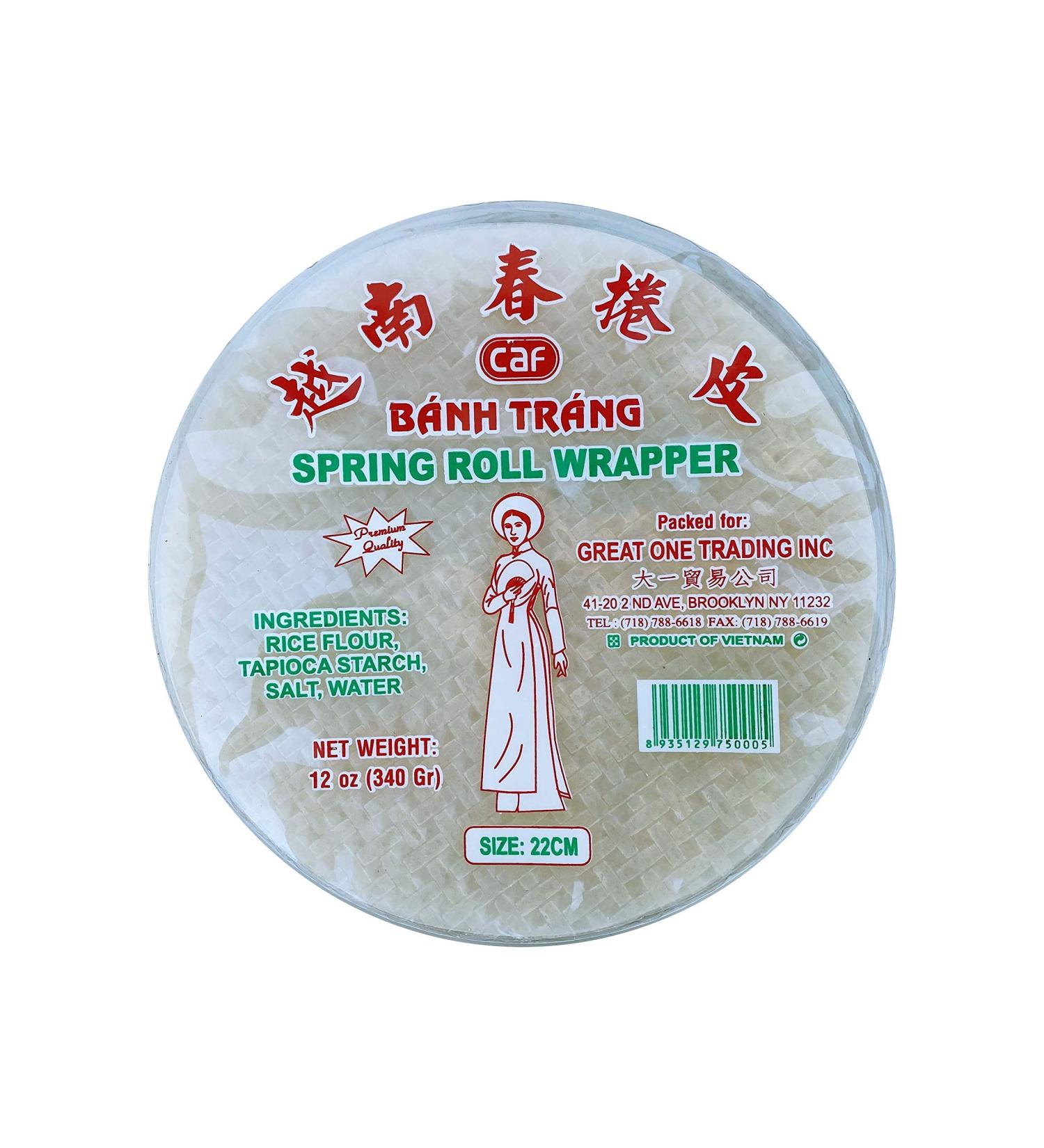 CAF Young Lady Premium Spring Roll Wrapper 12oz - 22cm Round Rice Paper - Buy Online on GoSupps.com