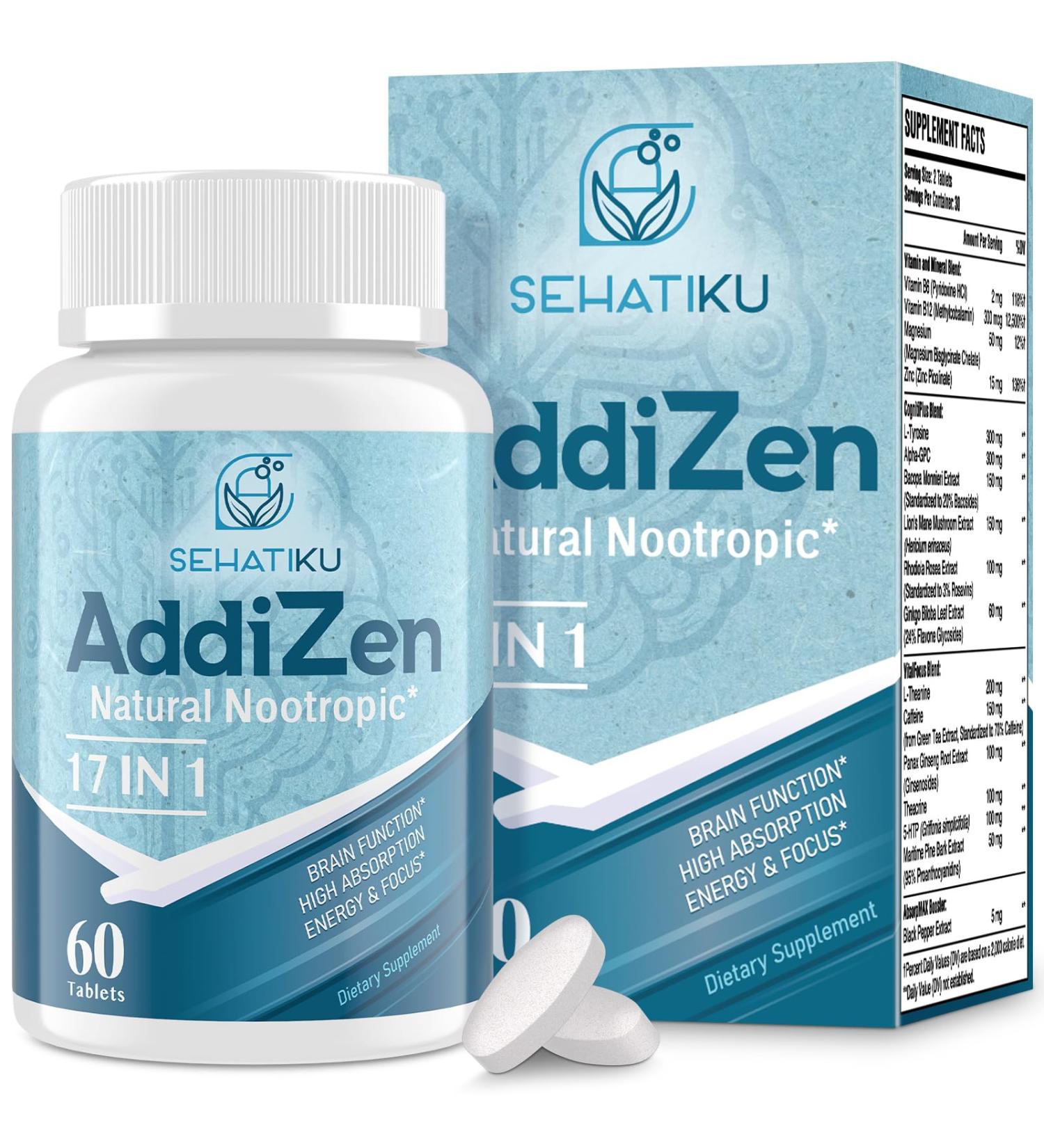 17-in-1 Brain Supplement for Memory and Focus | Natural Nootropics Brain Supplement for Brain Cognition, Energy | High Absorption | L-Theanine, Phytonutrient Blend and Vitamins B6, B12 | 60 Tablets 60 Count (Pack of 1) - Buy Online on GoSupps.com