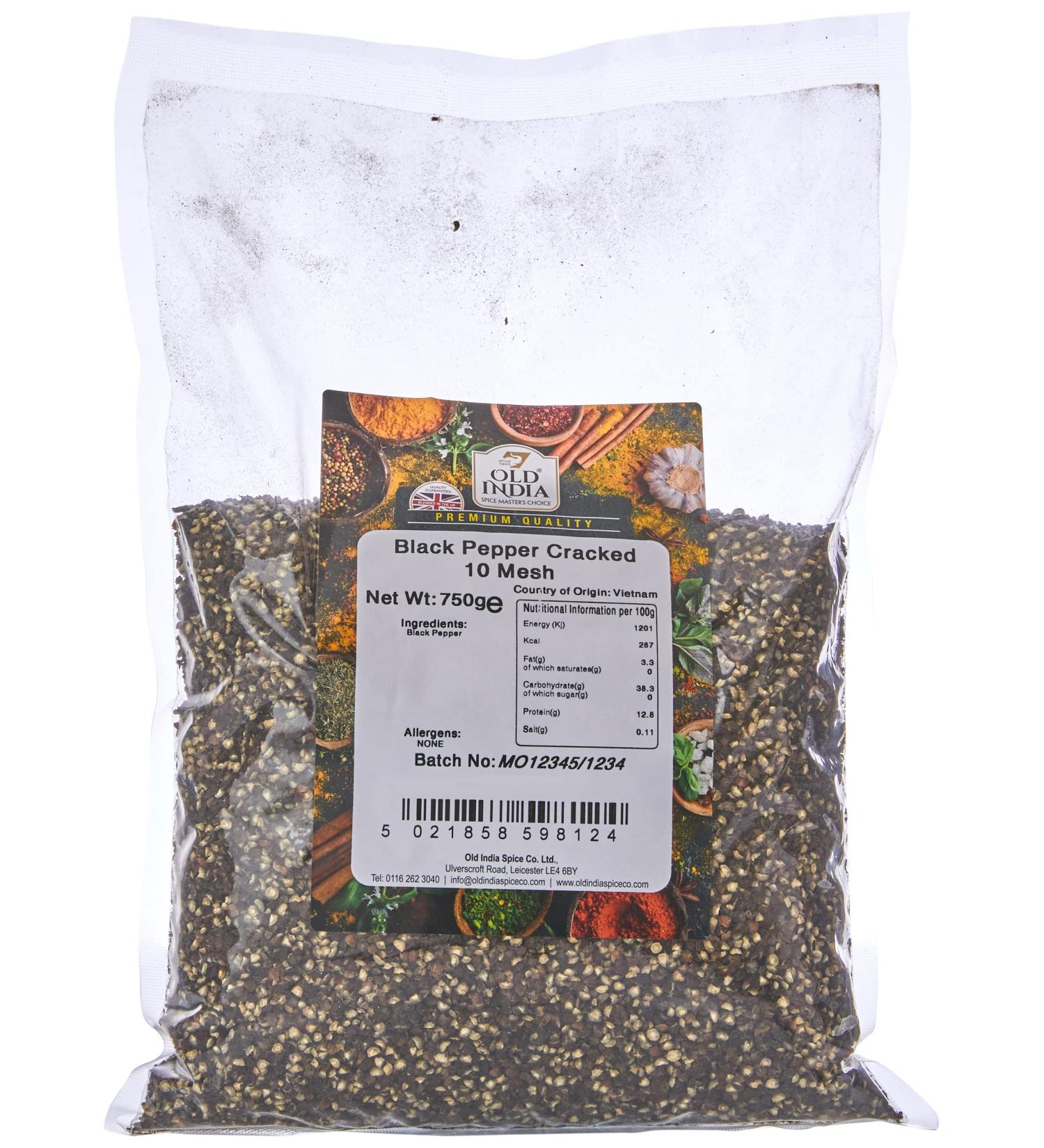 Old India Black Pepper Cracked 10 Mesh 750g - Premium Quality Spice (Pack of 1) - Buy Online on GoSupps.com