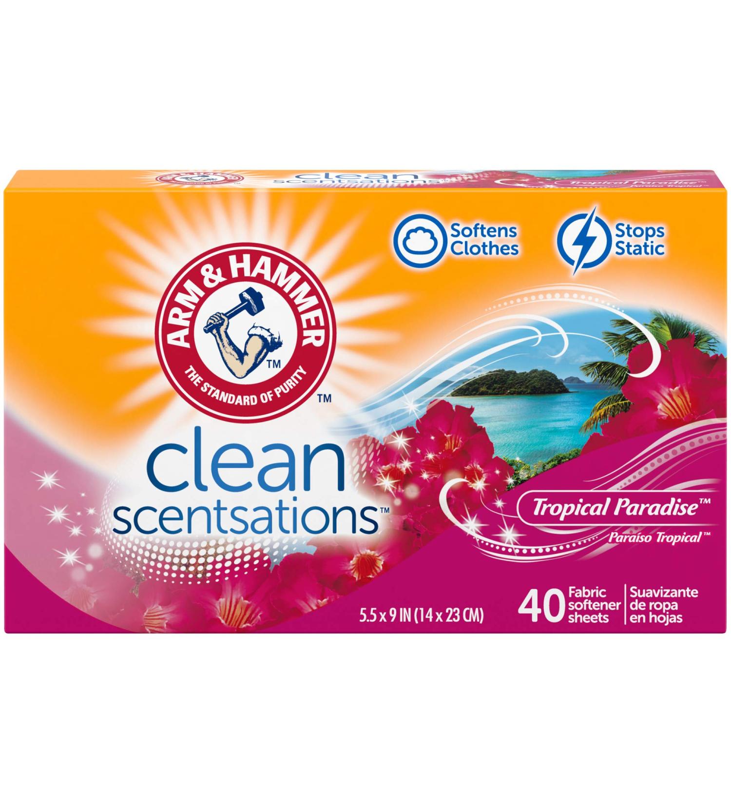 ARM & HAMMER Fabric Softener Sheets - Tropical Paradise 40 Sheets - Freshness & Softness for Every Load - Shop Internationally - Buy Online on GoSupps.com