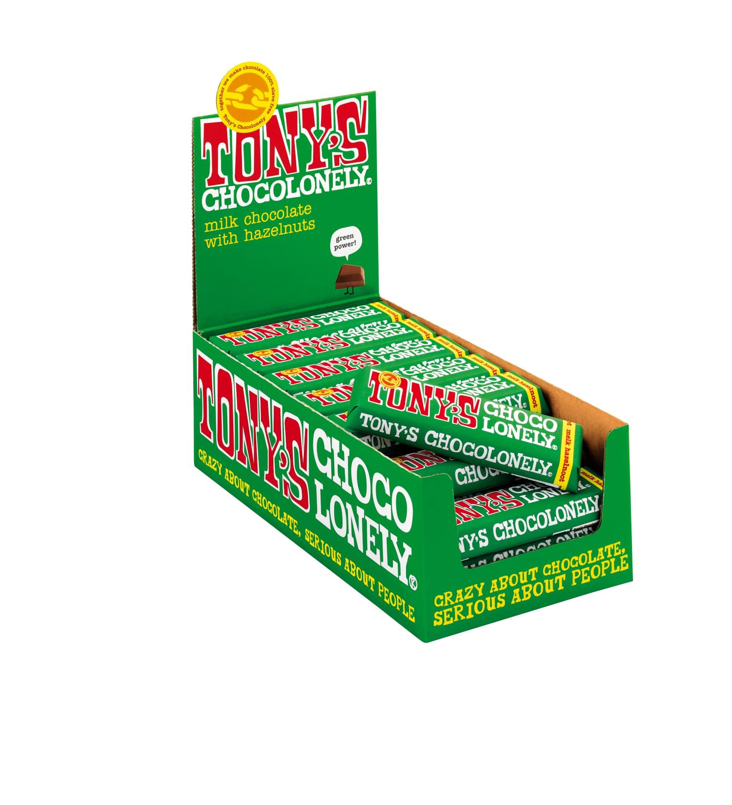  Tony's Chocolonely Tony's Chocolonely - Whole Milk Chocolate with Hazelnuts - Small Chocolate Bars - Chocolate Bar - 32% Cocoa - 35 x 50g - Fairtrade Belgian Chocolate - Buy Online on GoSupps.com