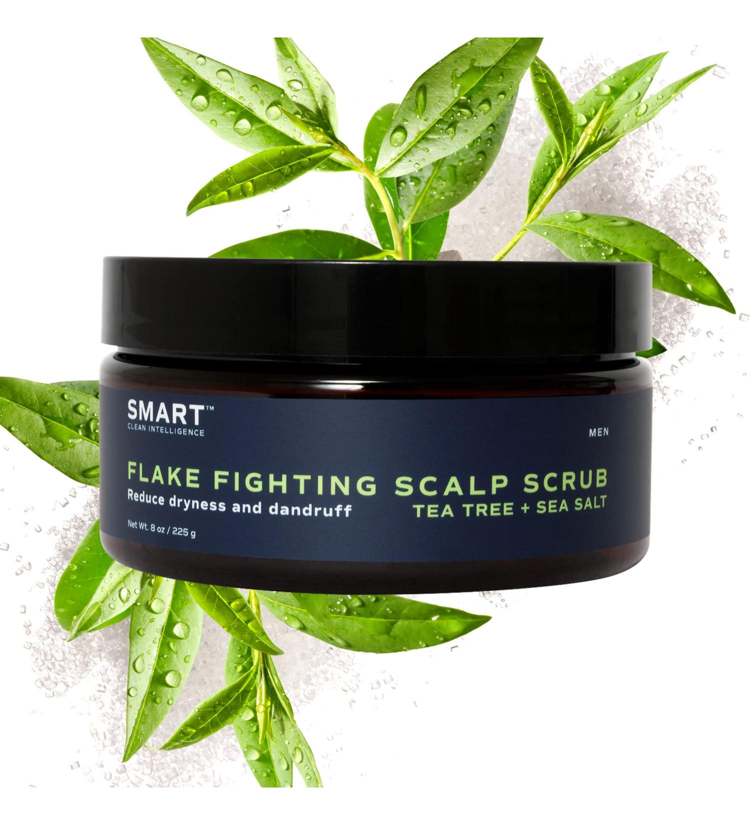 Exfoliating Hair Scalp Scrub with Tea Tree & Sea Salt - Remove Dandruff & Dirt | 8 fl oz - Buy Online on GoSupps.com