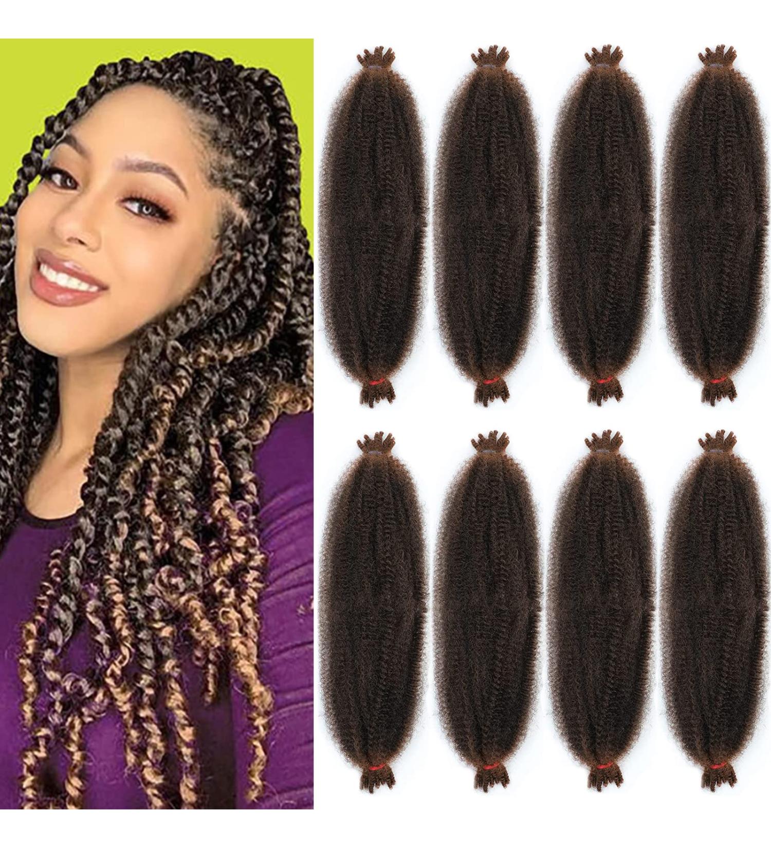 Buy LPARMJIT 24 Springy Afro Twist Hair - 8 Packs Pre-Fluffed Kinky Marley Extensions | Soft Butterflying Style | International Shipping Available - Buy Online on GoSupps.com
