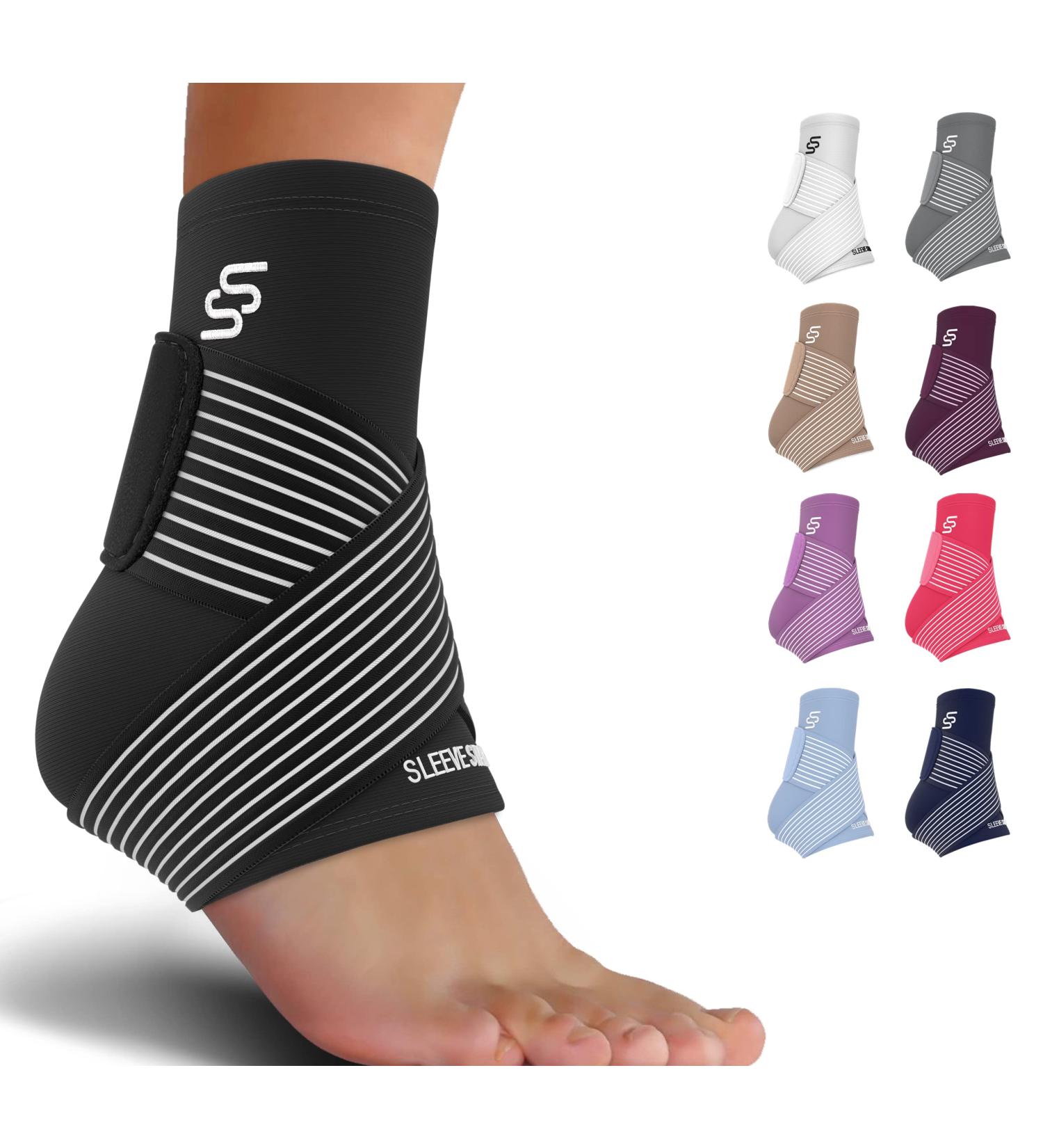 Sleeve Stars Ankle Brace for Plantar Fasciitis Relief - Support Strap for Women & Men - Heel Pain Relief - Foot & Heel Protectors Compression - Black - Buy Online on GoSupps.com