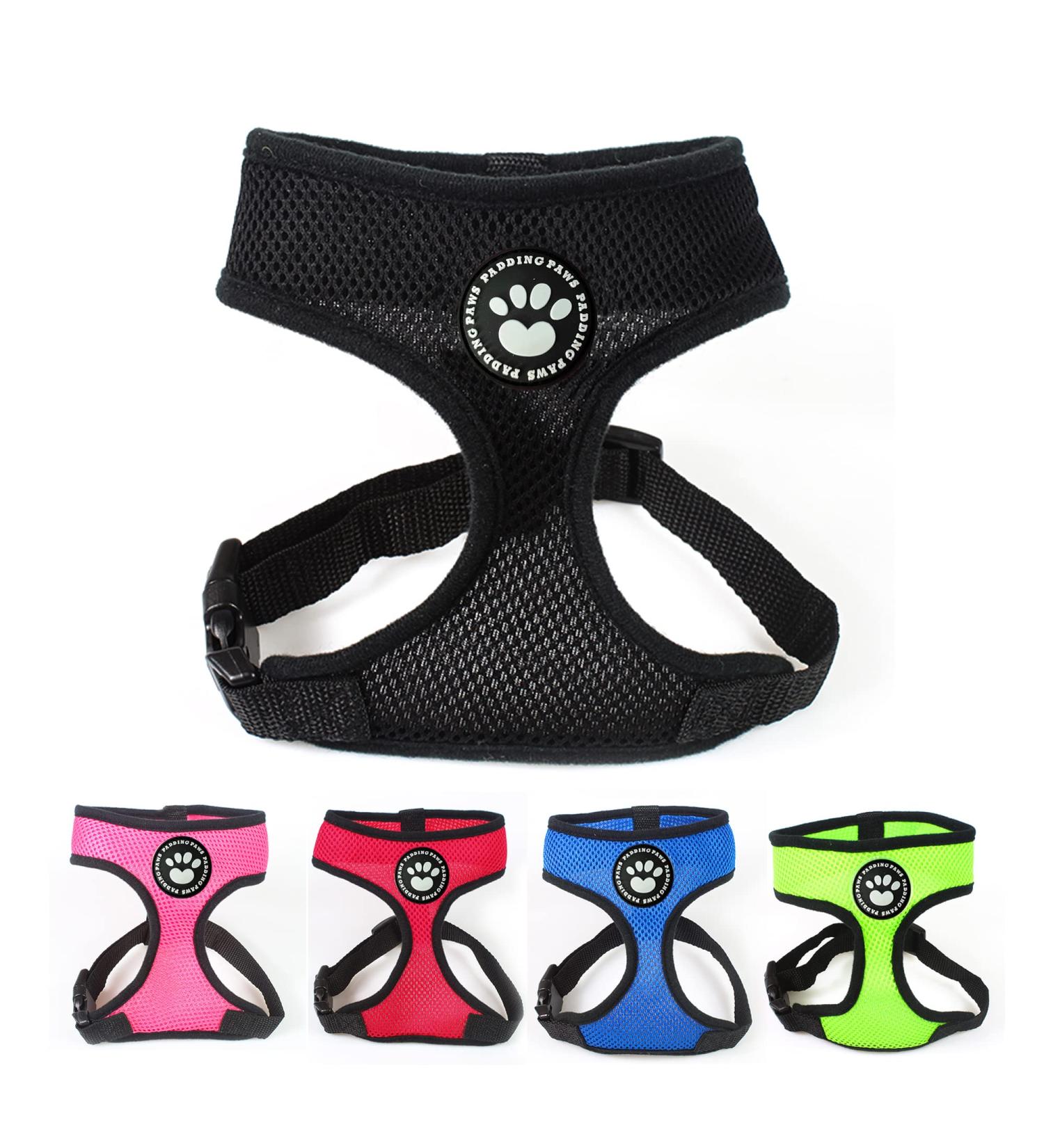 Waterproof Mesh Fabric Dog Harness Leash - Adjustable & Soft with Clip (Black, Size Small) - Buy Online on GoSupps.com