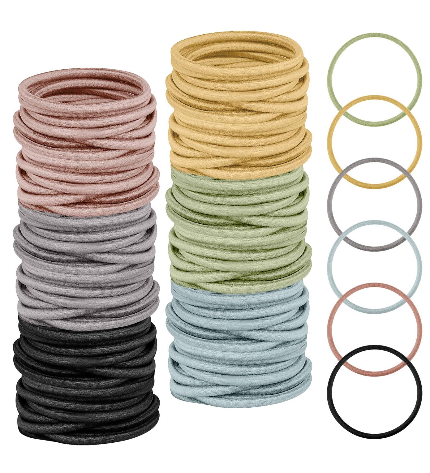 120 PCS Gentle Elastic Hair Bands for Girls & Women - No Metal Hair Ties for Ponytails - Spring Colors - Buy Online on GoSupps.com