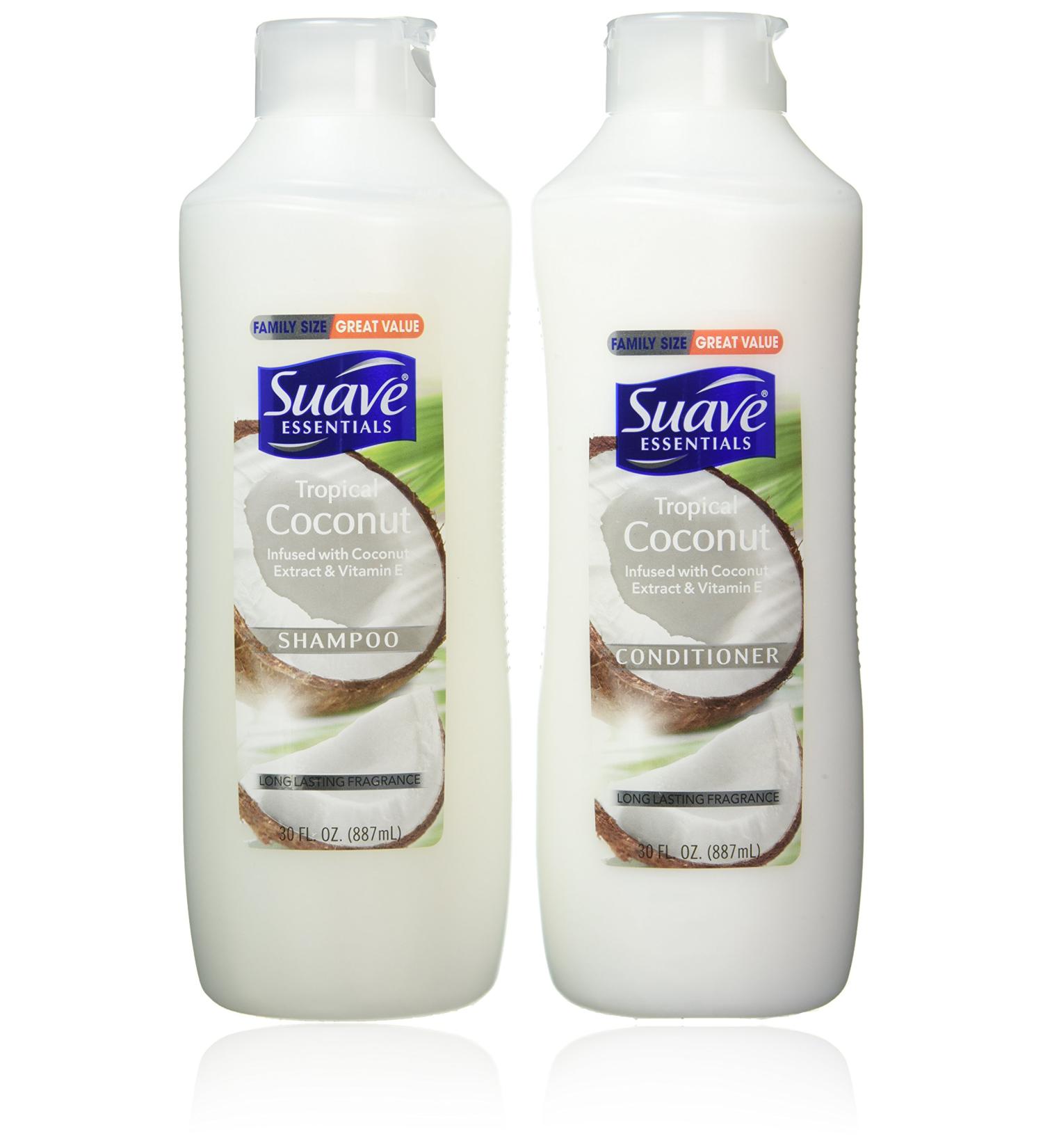 Suave Essentials Shampoo & Conditioner Set Tropical Coconut 30 Ounce Each