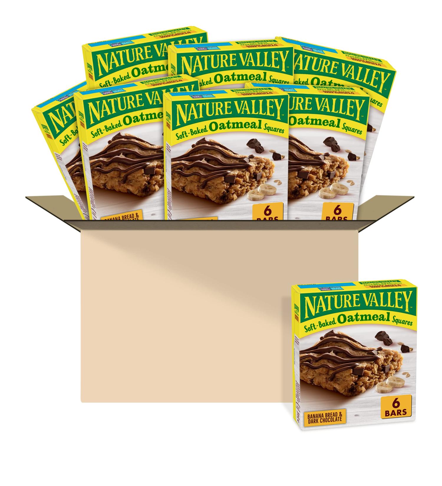 Nature Valley Soft-Baked Oatmeal Squares - Banana Bread & Dark Chocolate 7.44 oz 6 ct (Pack of 8) - Buy Online on GoSupps.com